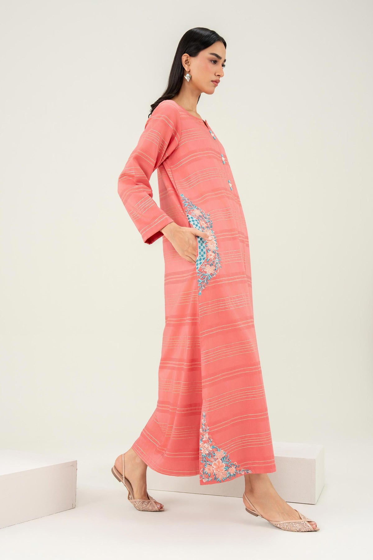 Nishat UK - Orange Embroidered Fancy Gold 1 Piece ready to wear
