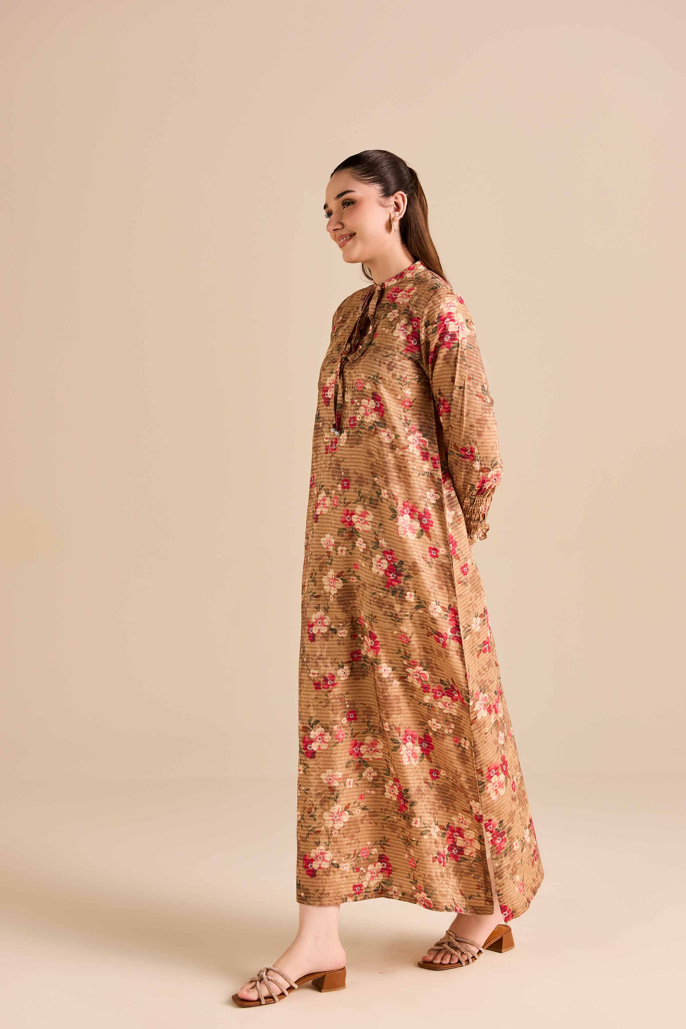 NishatUK - Brown Printed Fancy Weft 1-piece ready to wear Shirt