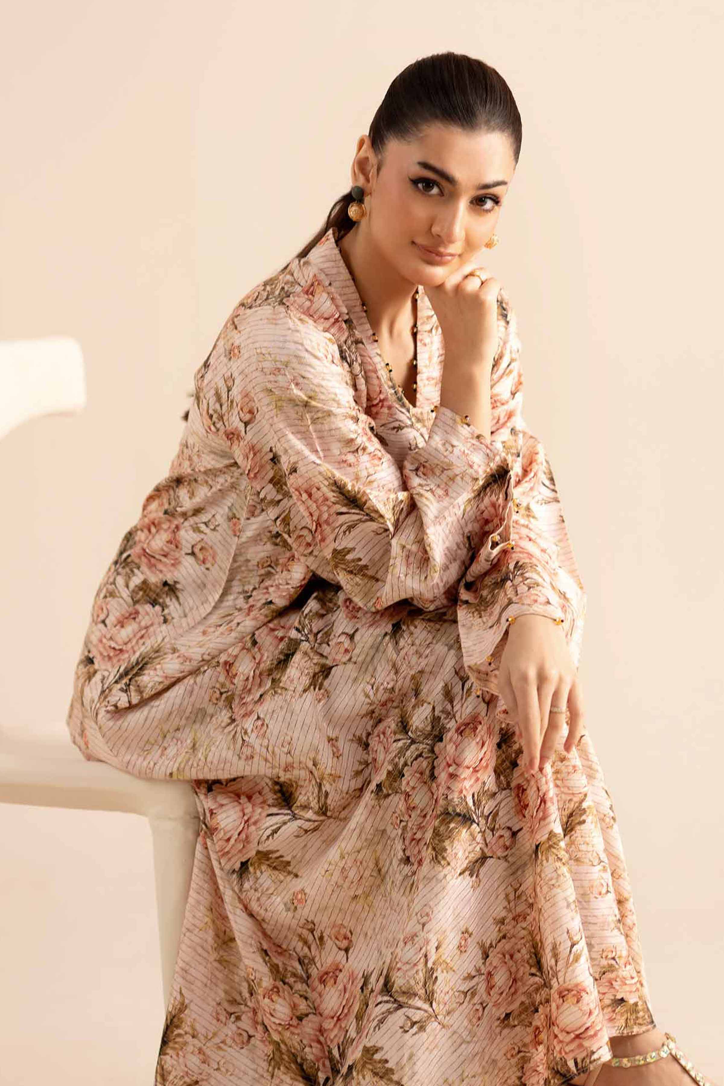 NishatUK - Beige Printed Fancy Weft 1-piece ready to wear Shirt