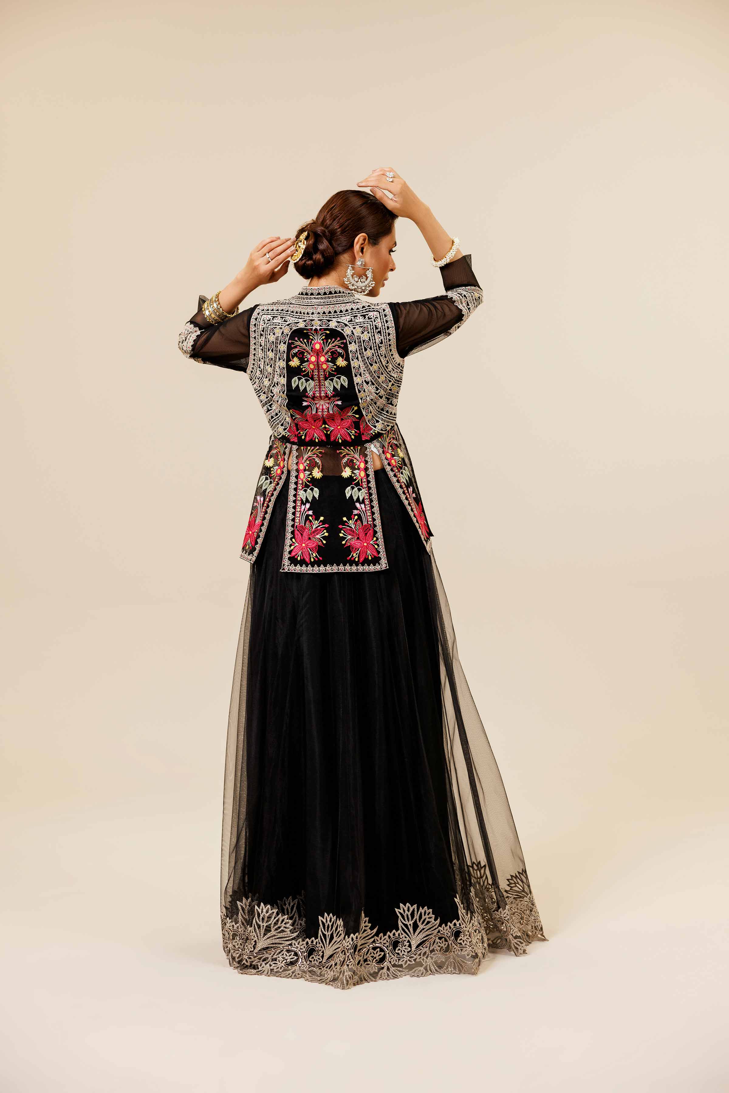 NishatUK - Brown Embroidered Silk 2-piece ready to wear Dress