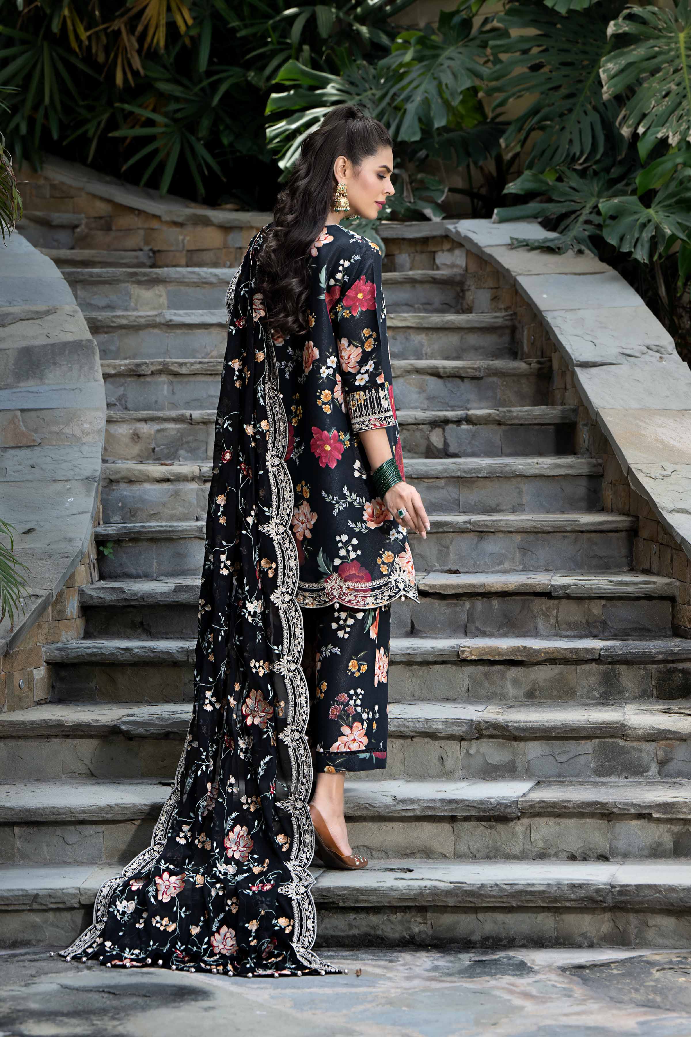 NishatUK - Brown Embroidered Voile 3-piece ready to wear Suit