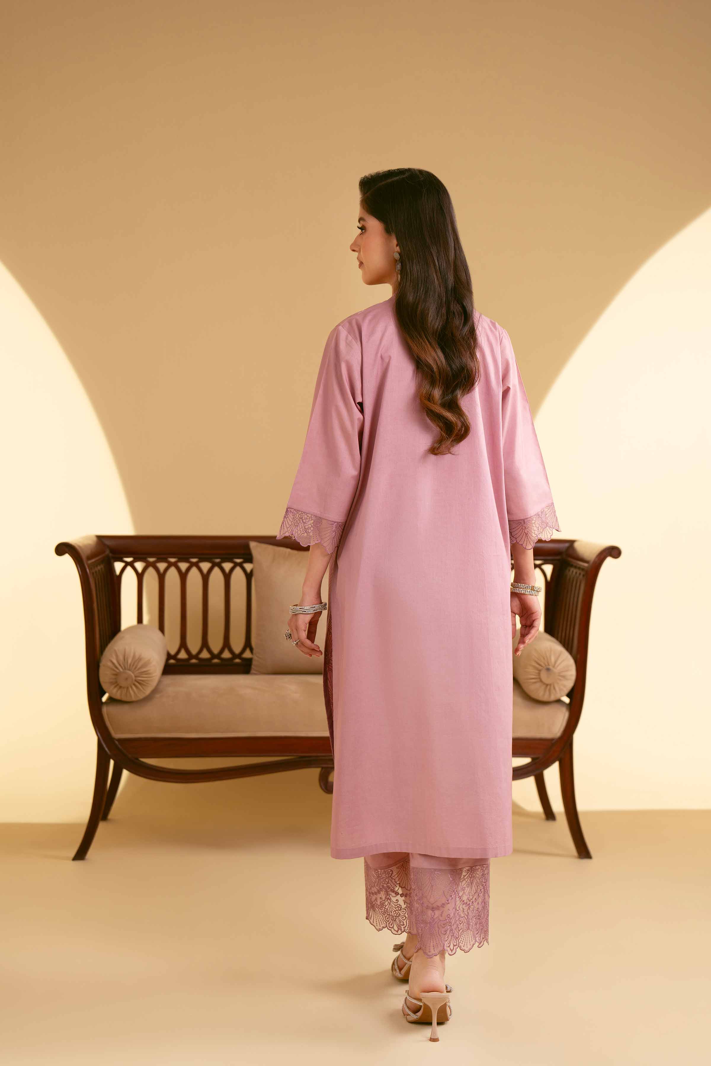 NishatUK - Purple Embroidered Cambric 2-piece ready to wear Luxury Dress