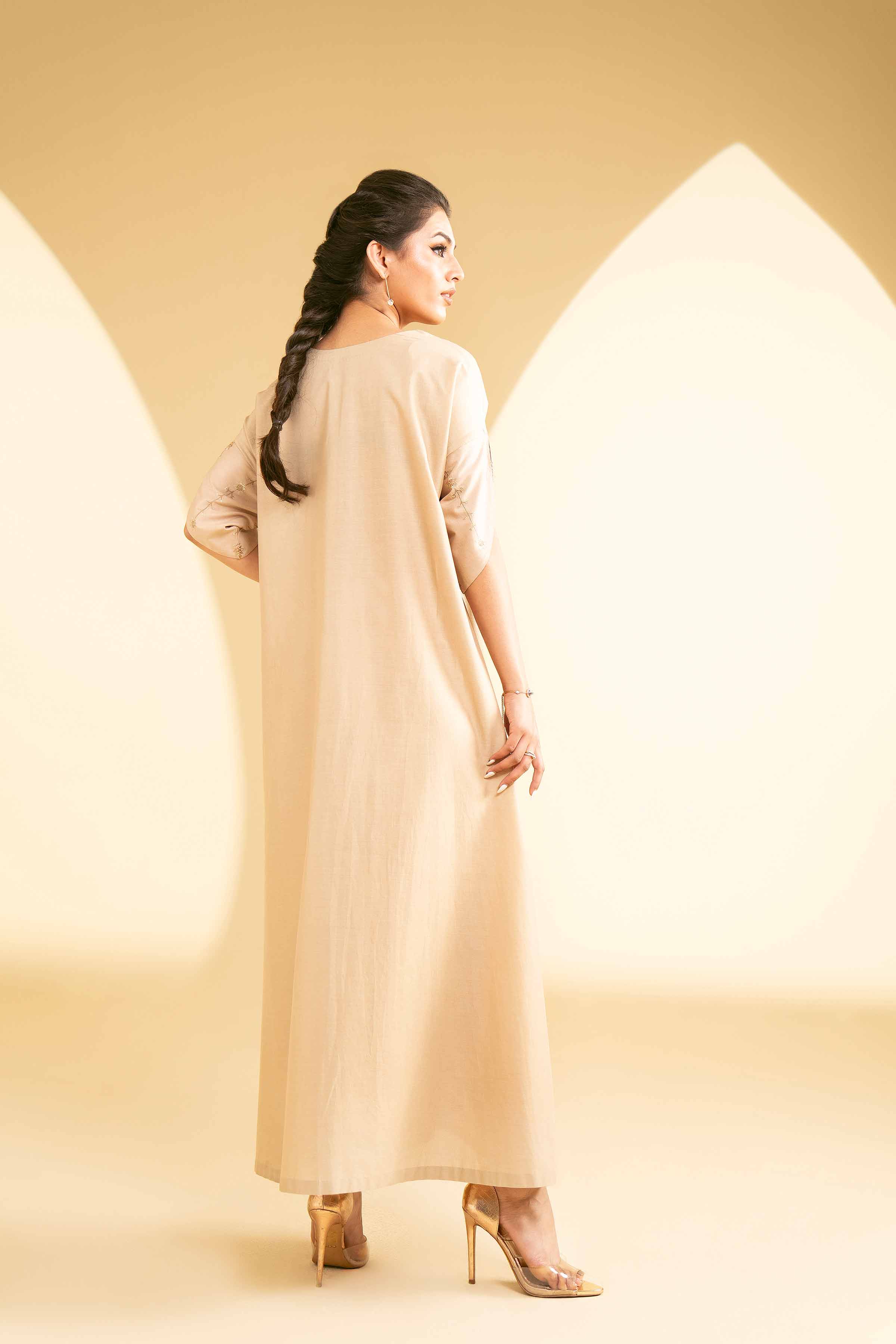 NishatUK - Beige Embroidered Cambric 1-piece ready to wear Shirt
