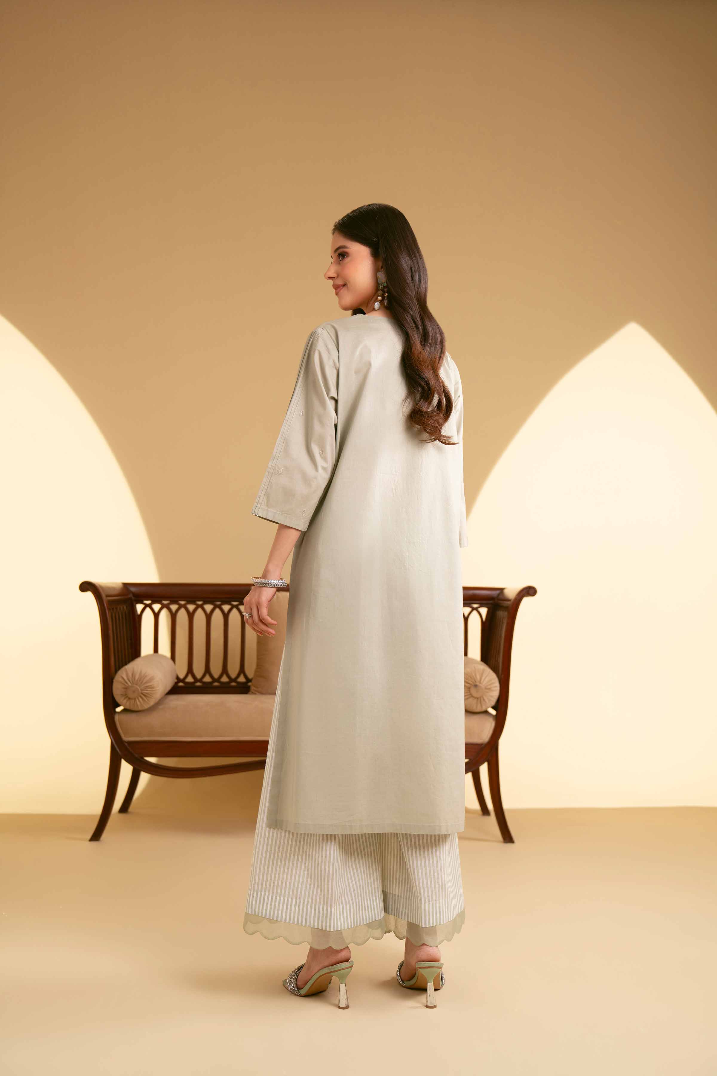 NishatUK - Green Embroidered Cambric 2-piece ready to wear Luxury Dress