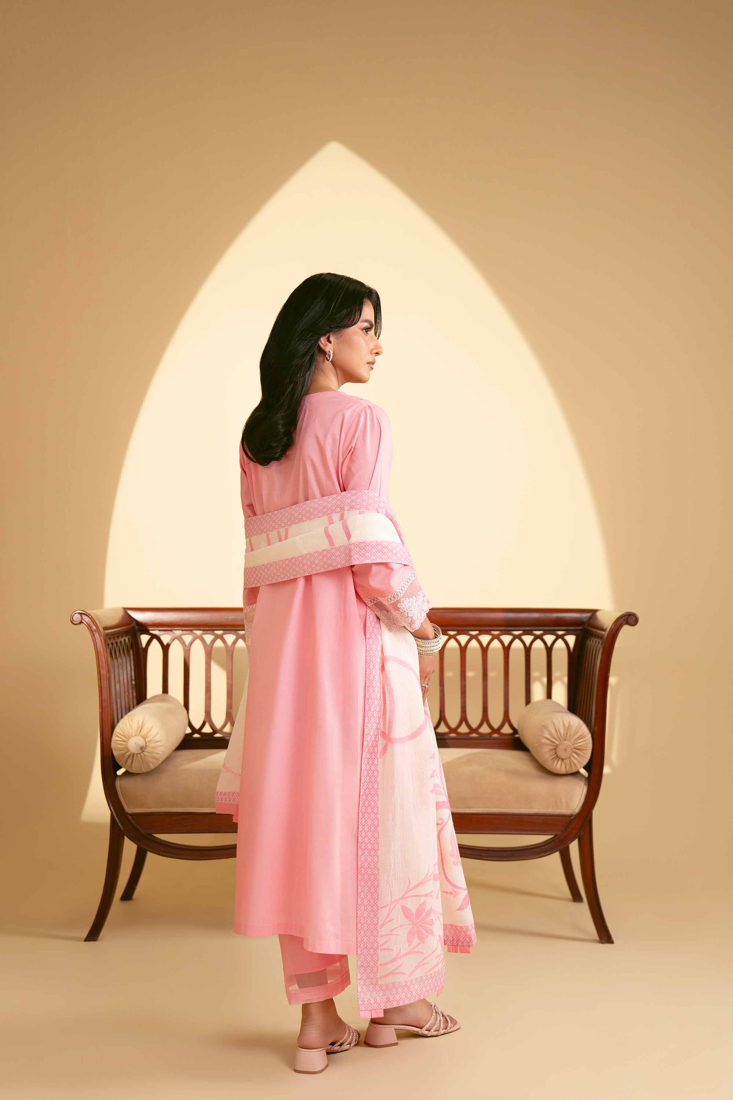 NishatUK - Pink Embroidered Cambric 3-piece ready to wear Suit