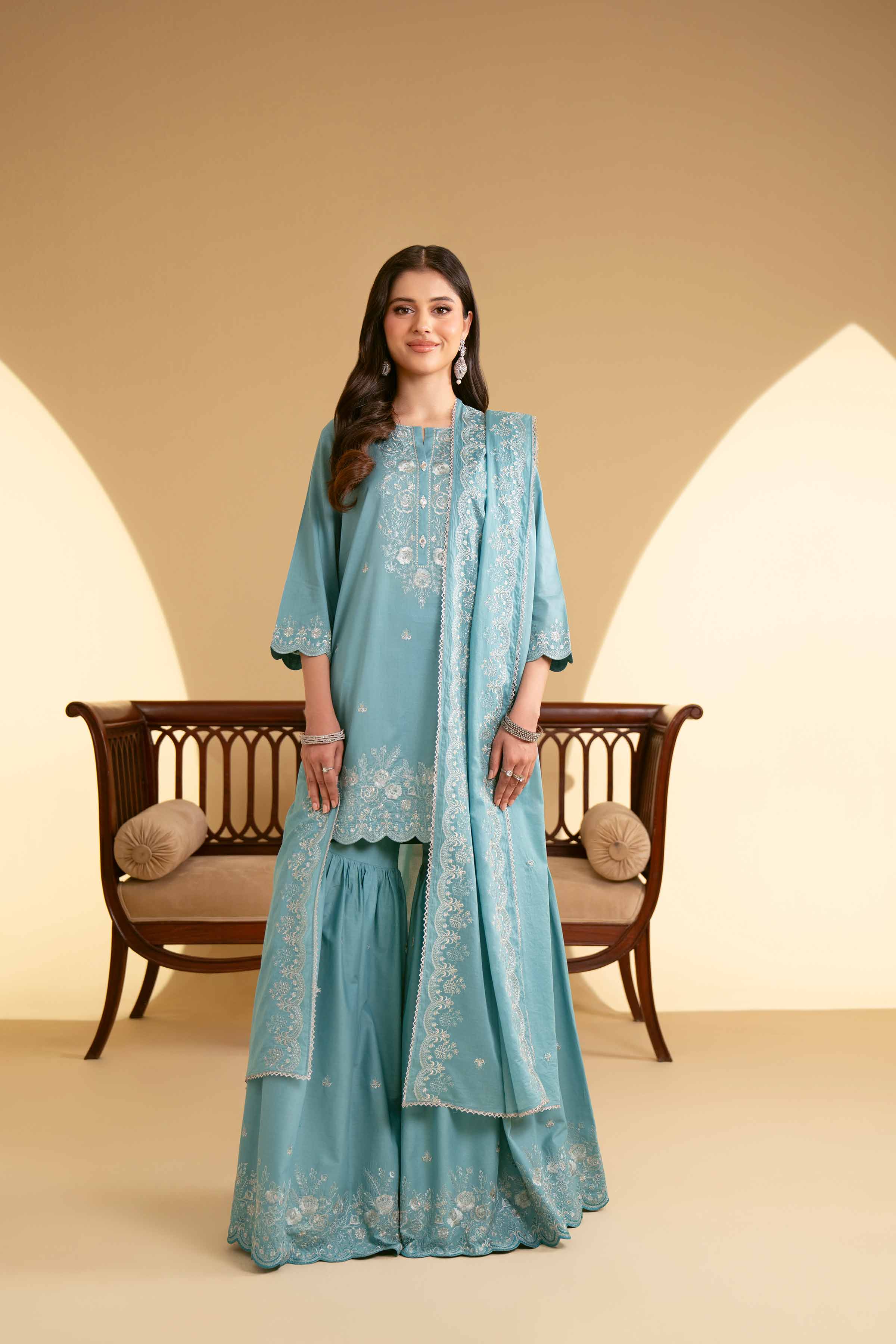 NishatUK - Ferozi Embroidered Lawn 3-piece ready to wear Suit