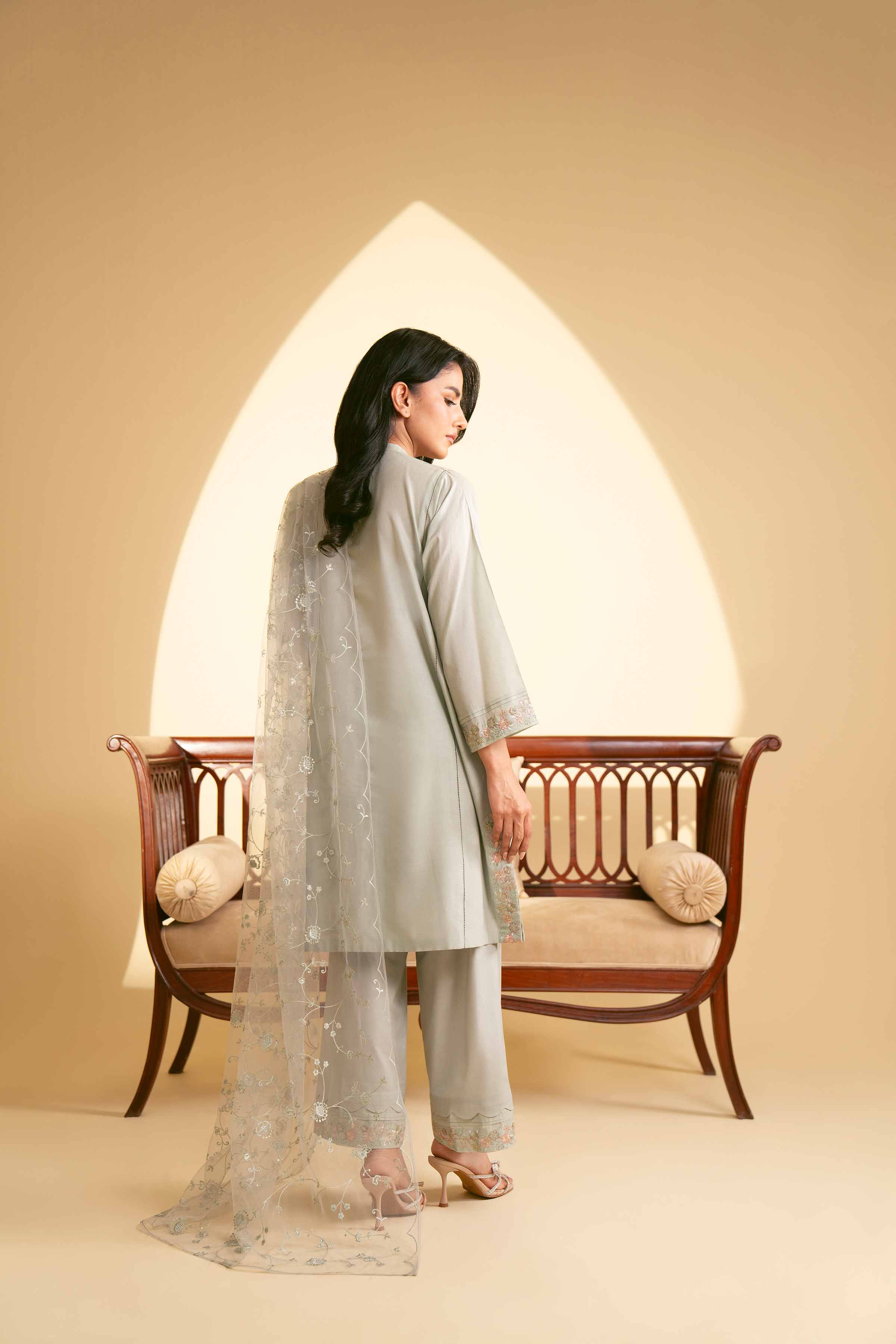 NishatUK - Sage Embroidered Lawn 3-piece ready to wear Suit