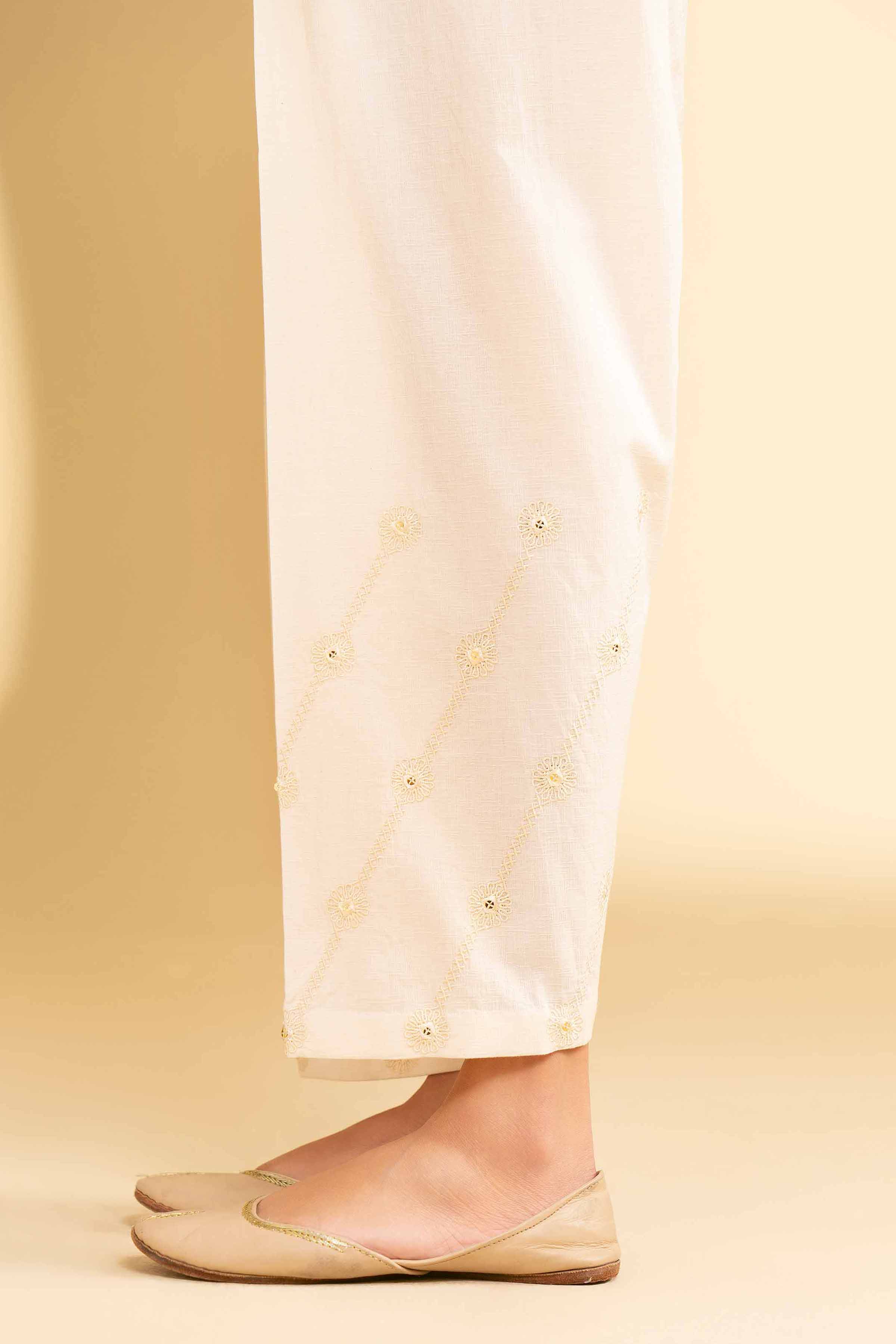NishatUK - Off White Embroidered Jacquard 1-piece ready to wear Shalwar