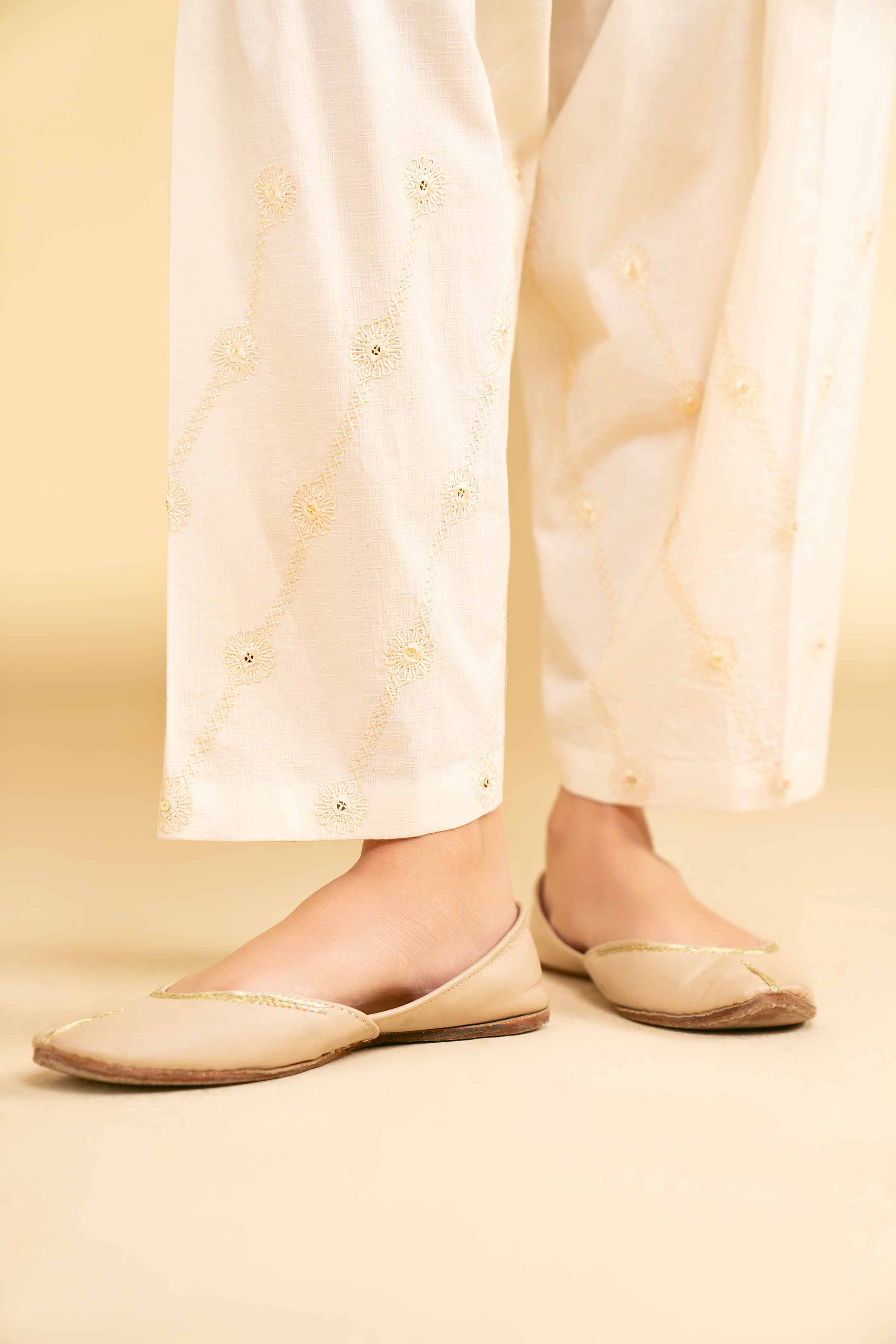 NishatUK - Off White Embroidered Jacquard 1-piece ready to wear Shalwar