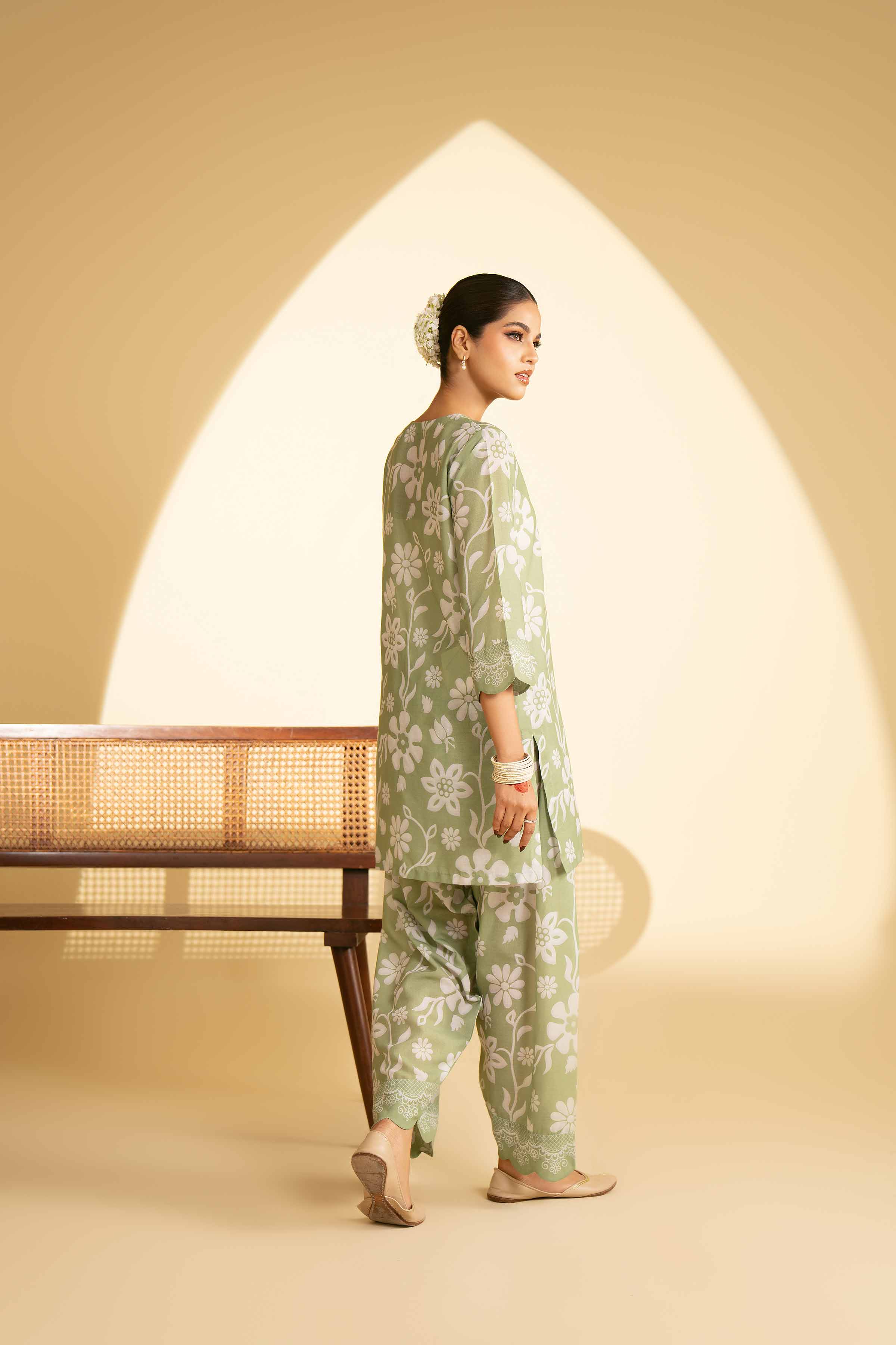 NishatUK - Green Printed Lawn 2-piece ready to wear Luxury Dress