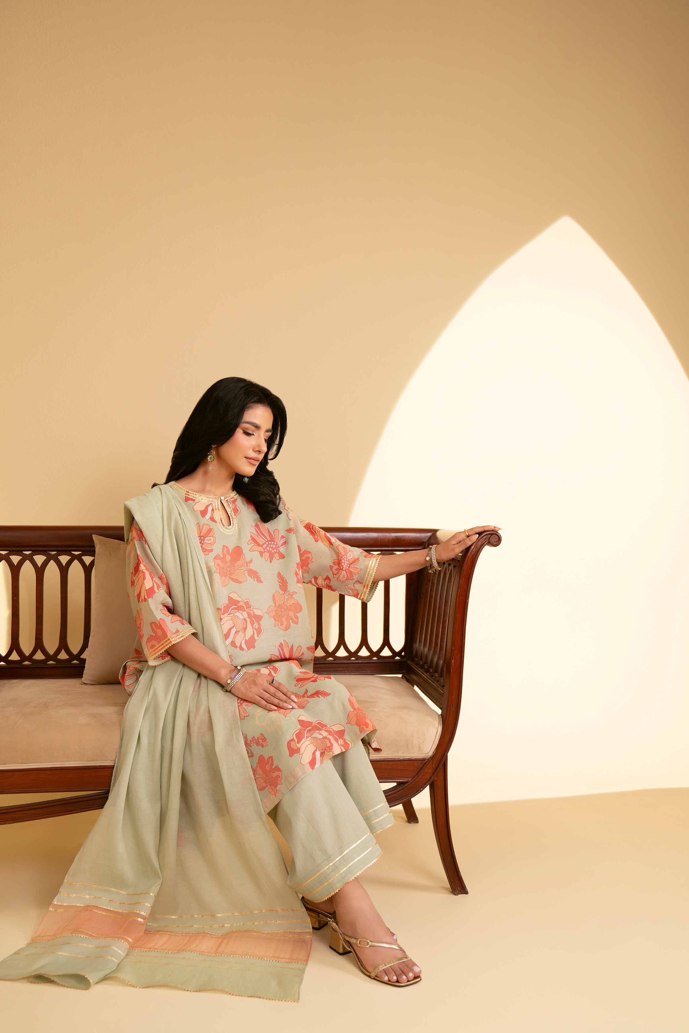 NishatUK - Blue Printed Lawn 3-piece ready to wear Suit