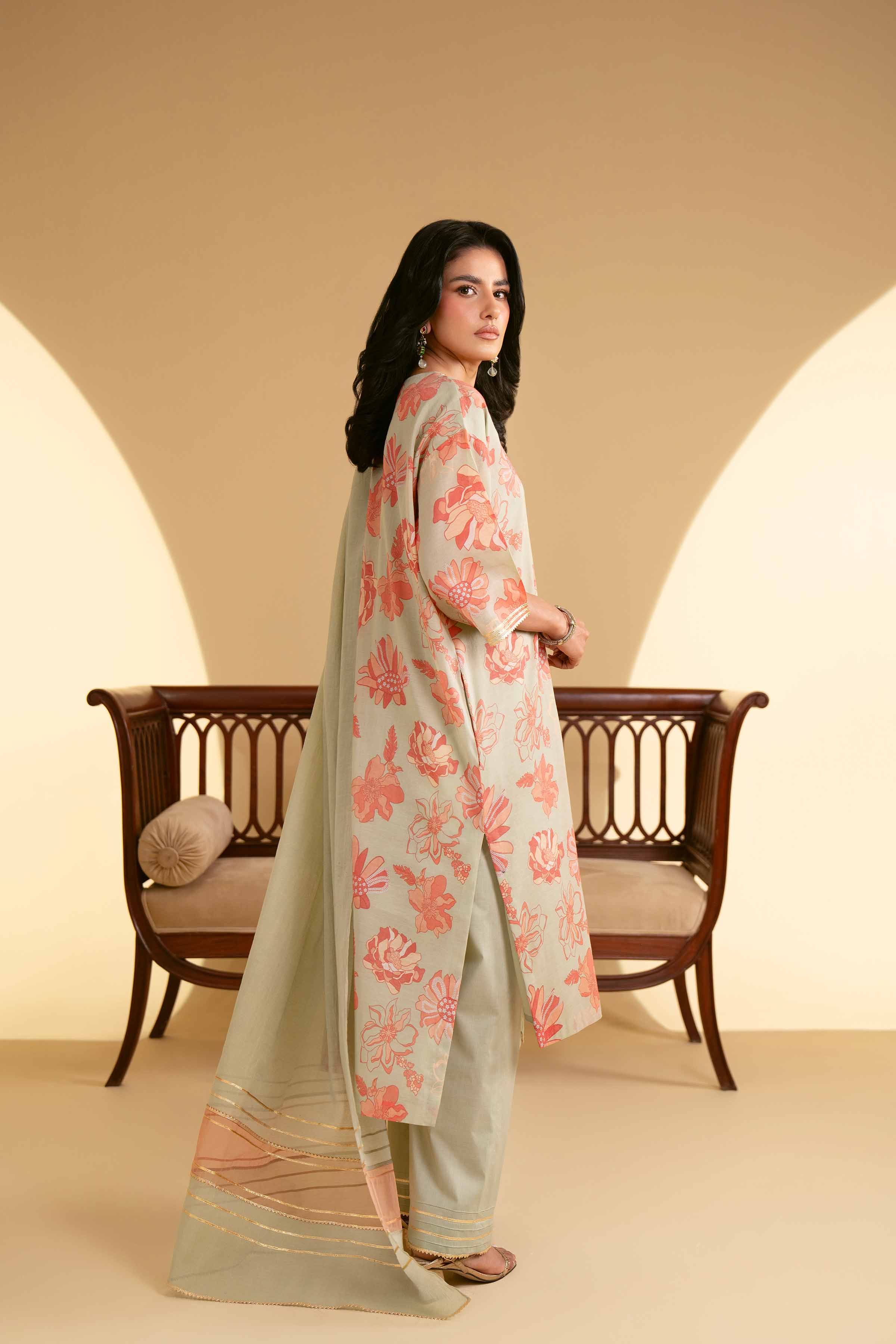 NishatUK - Blue Printed Lawn 3-piece ready to wear Suit