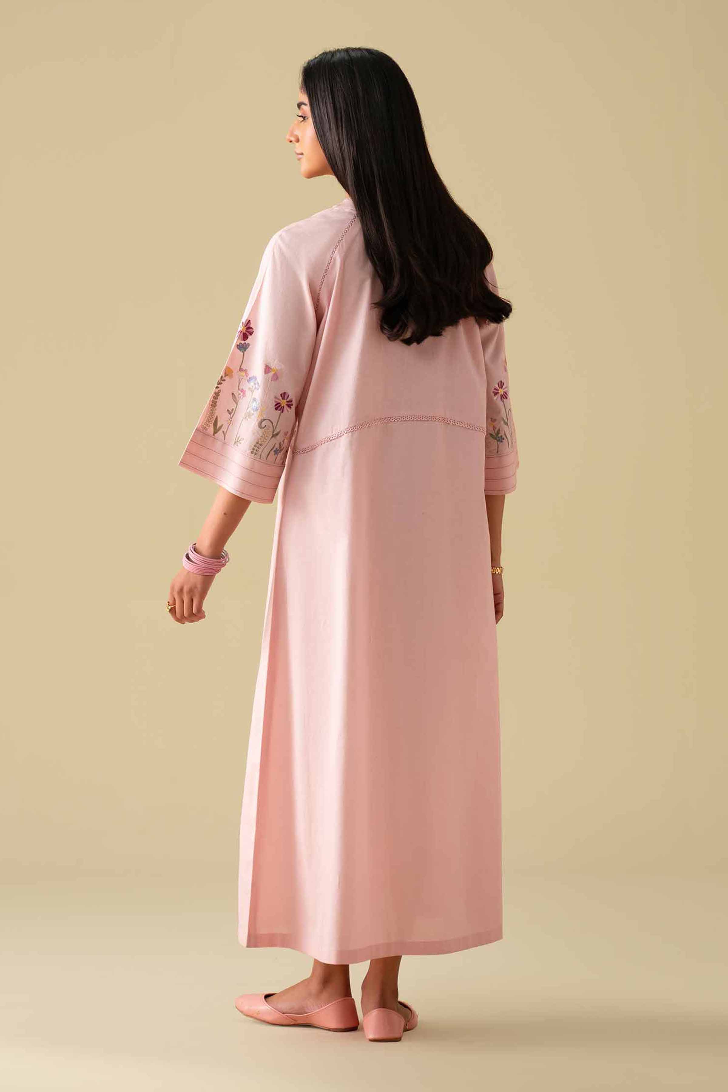 Nishat UK - Pink Embroidered Cambric 1 Piece ready To Wear luxury Shirt