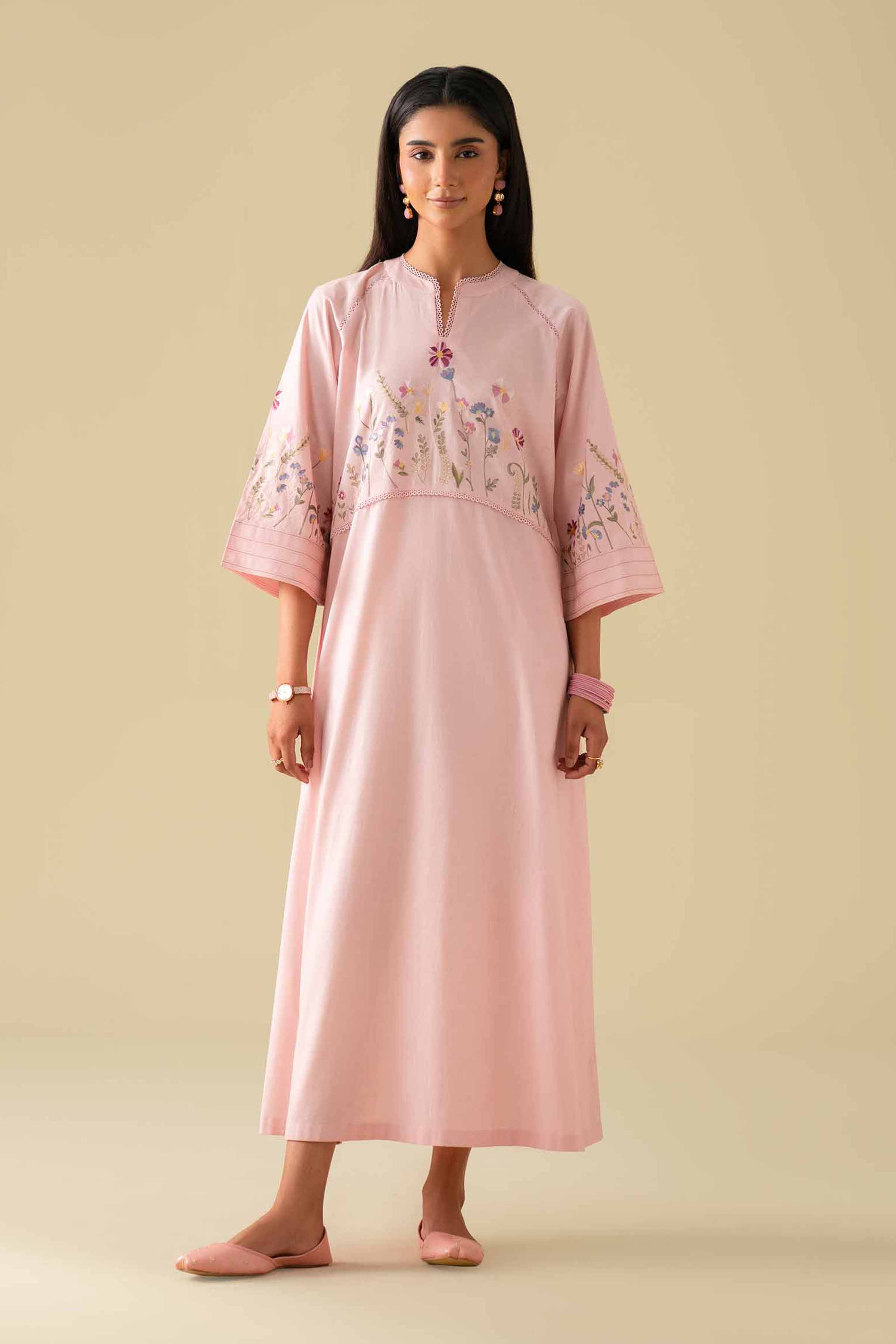 Nishat UK - Pink Embroidered Cambric 1 Piece ready To Wear luxury Shirt
