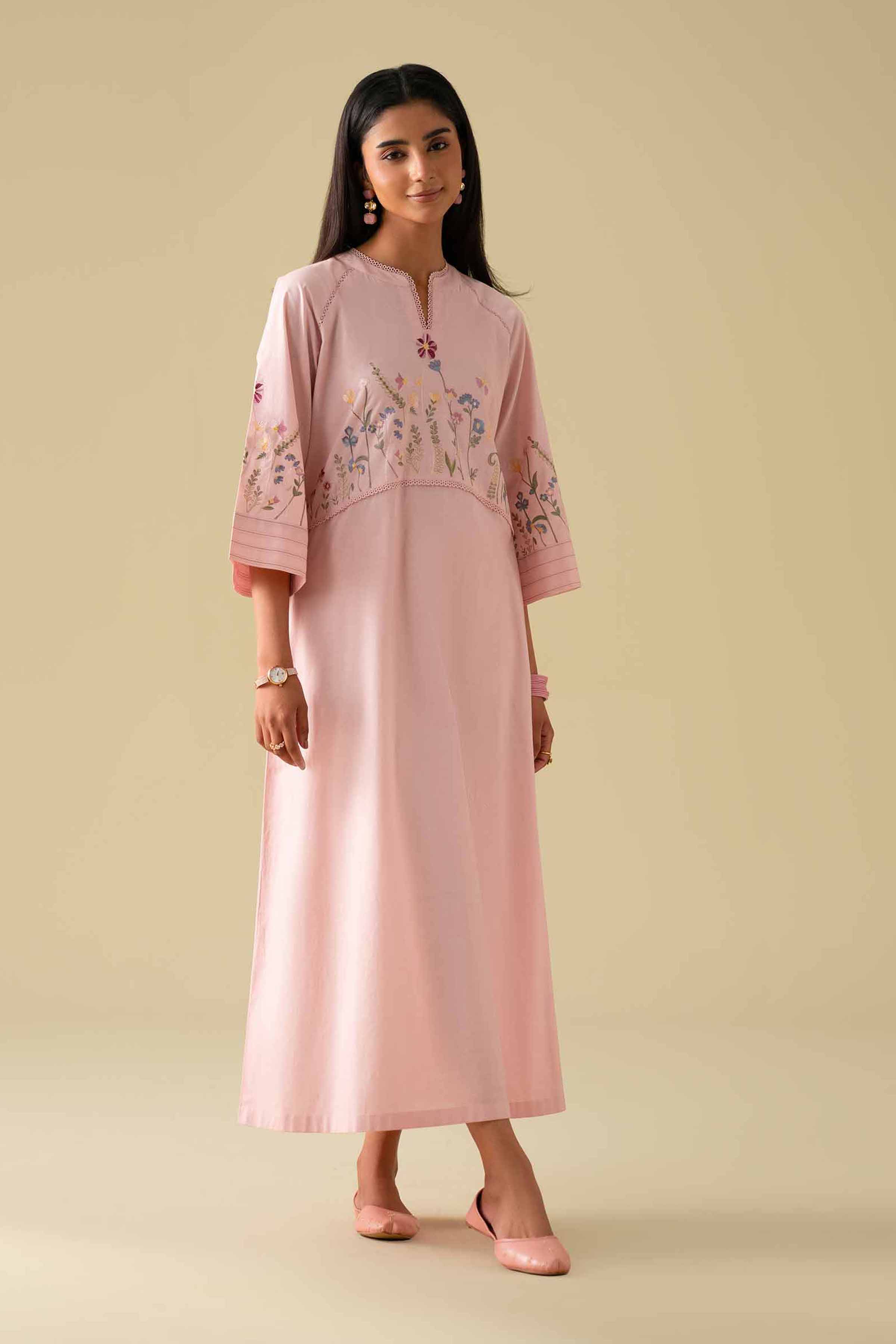 Nishat UK - Pink Embroidered Cambric 1 Piece ready To Wear luxury Shirt