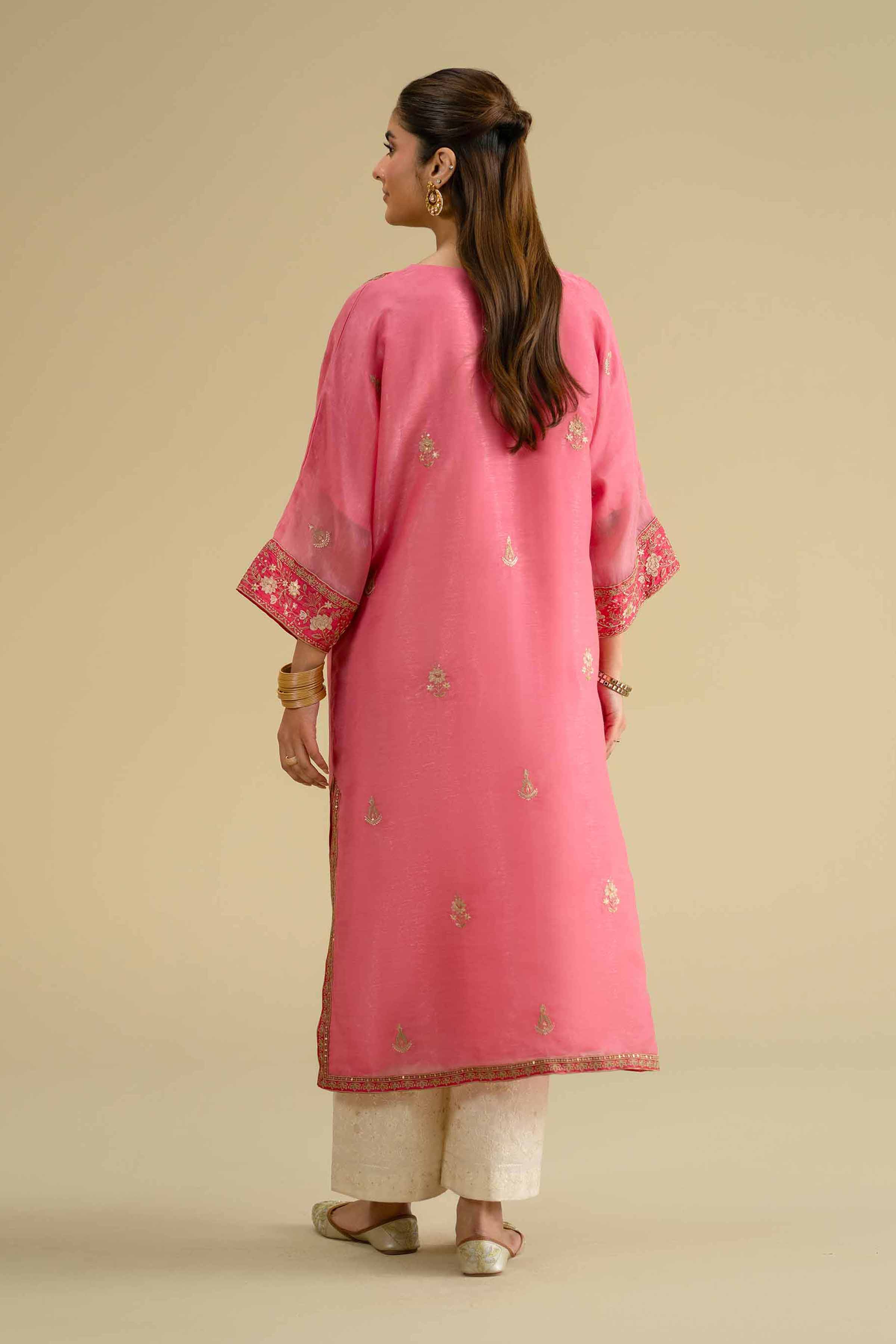 Nishat UK - Pink Embroidered Silk 1 Piece ready To Wear luxury Shirt