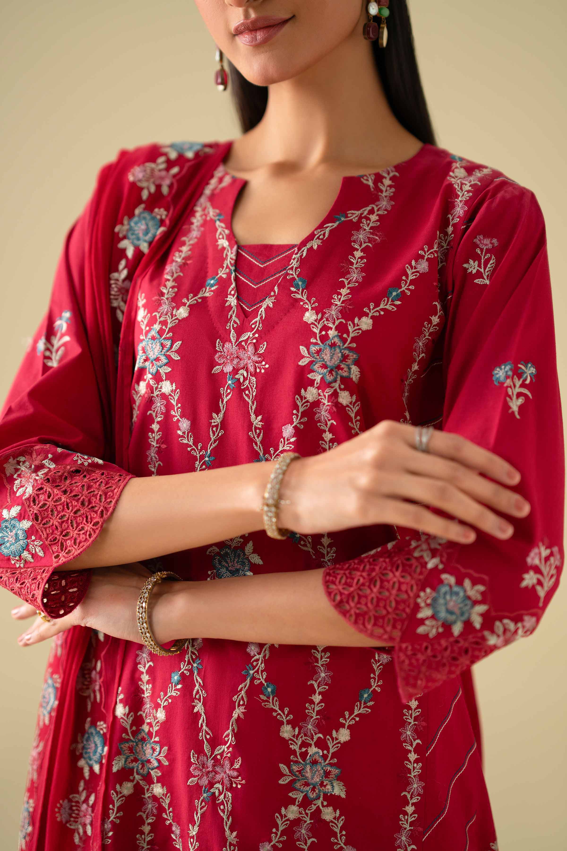 3 Piece - Embroidered Suit - KFE26-100