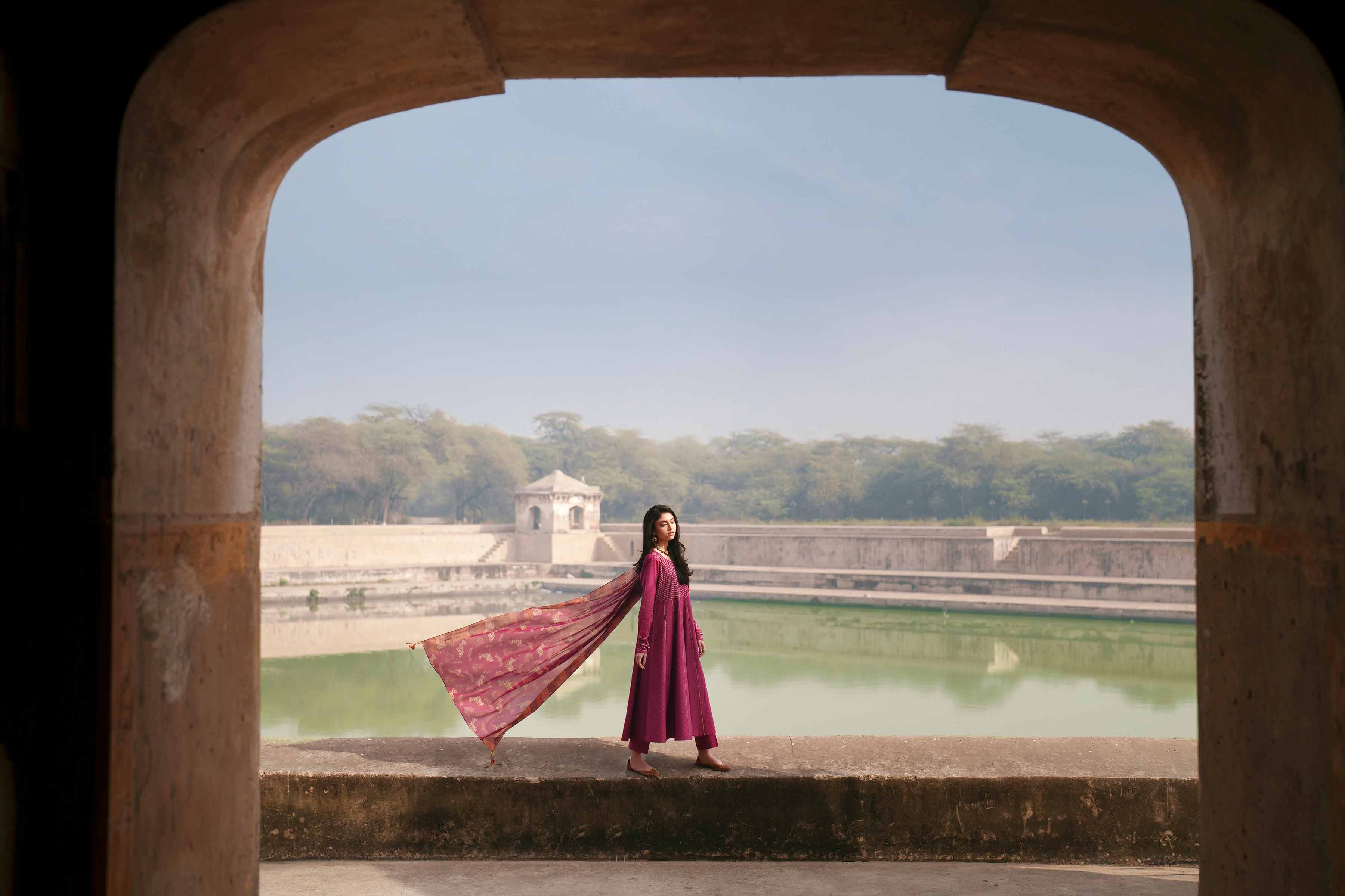 NishatUK - Pink Embroidered Cambric 3-piece ready to wear luxury Suit