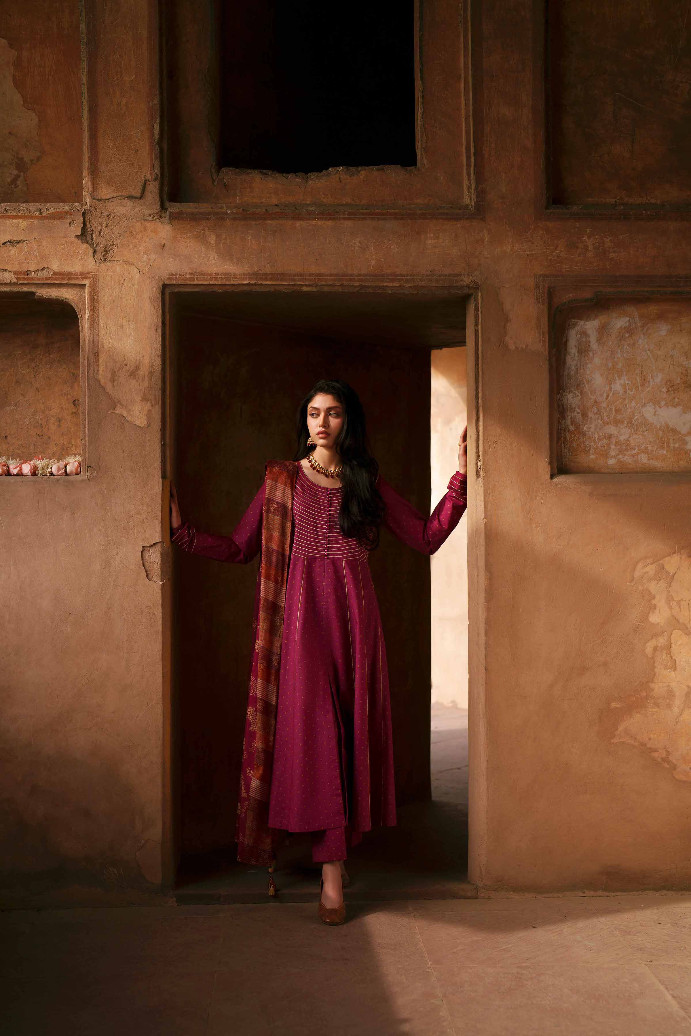 NishatUK - Pink Embroidered Cambric 3-piece ready to wear luxury Suit