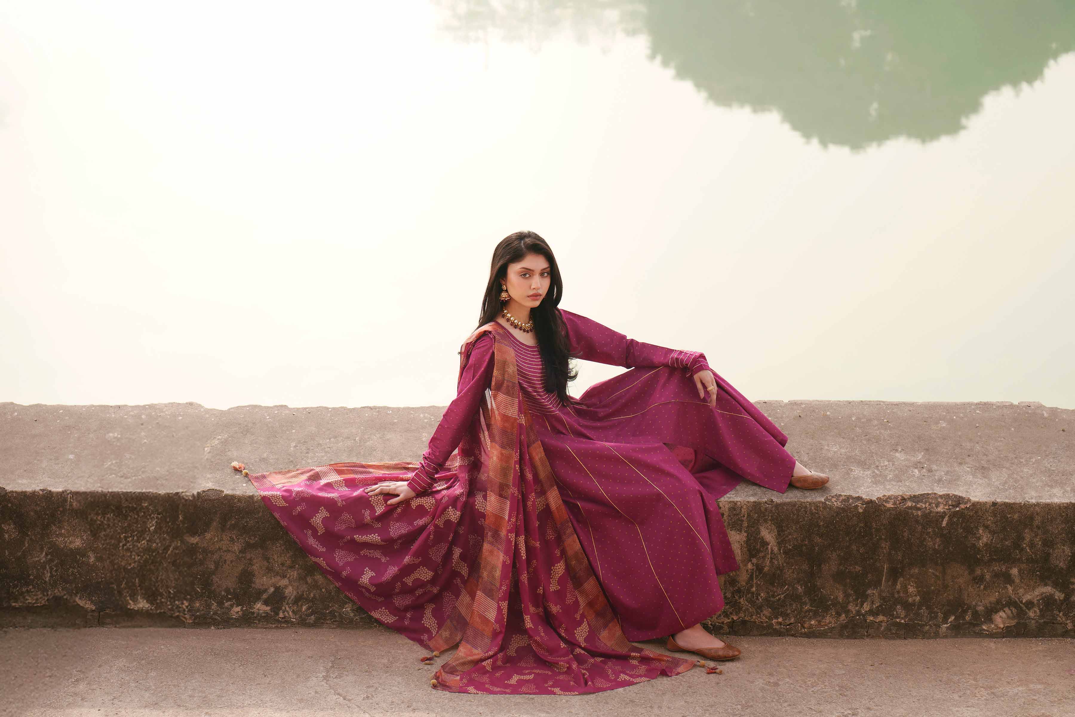 NishatUK - Pink Embroidered Cambric 3-piece ready to wear luxury Suit