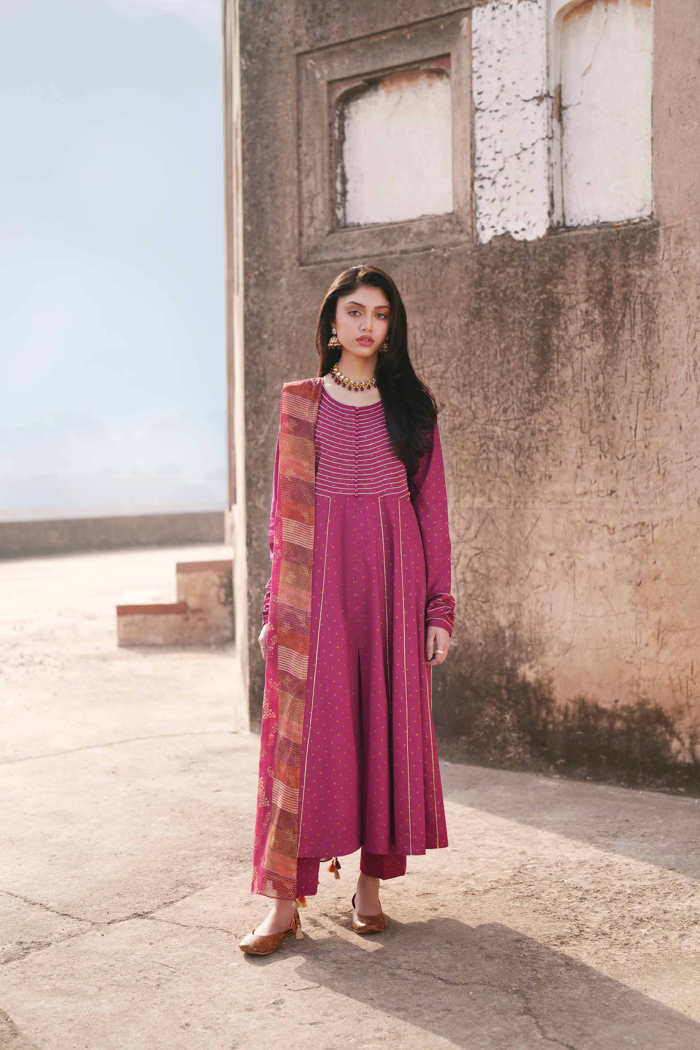 NishatUK - Pink Embroidered Cambric 3-piece ready to wear luxury Suit