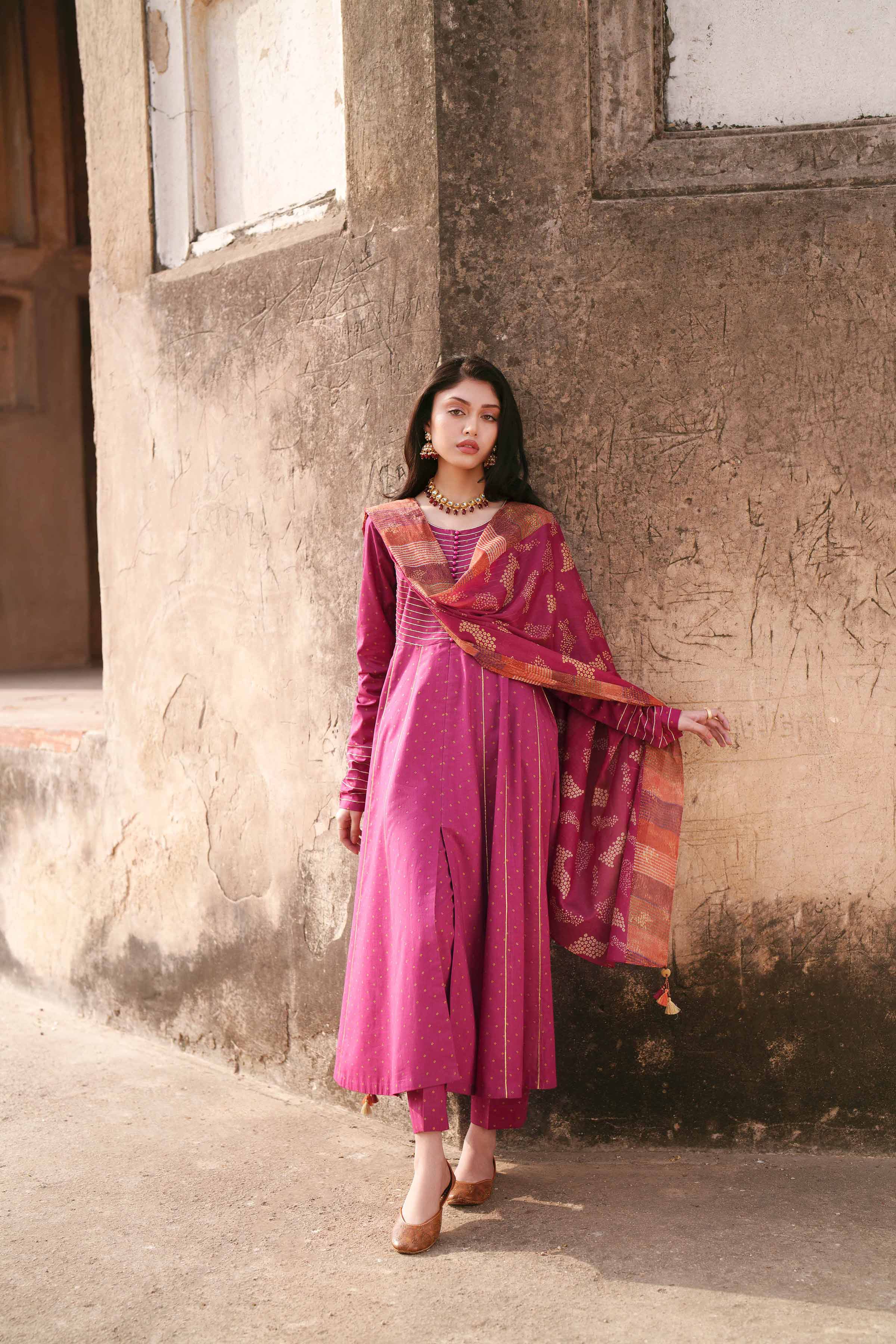 NishatUK - Pink Embroidered Cambric 3-piece ready to wear luxury Suit