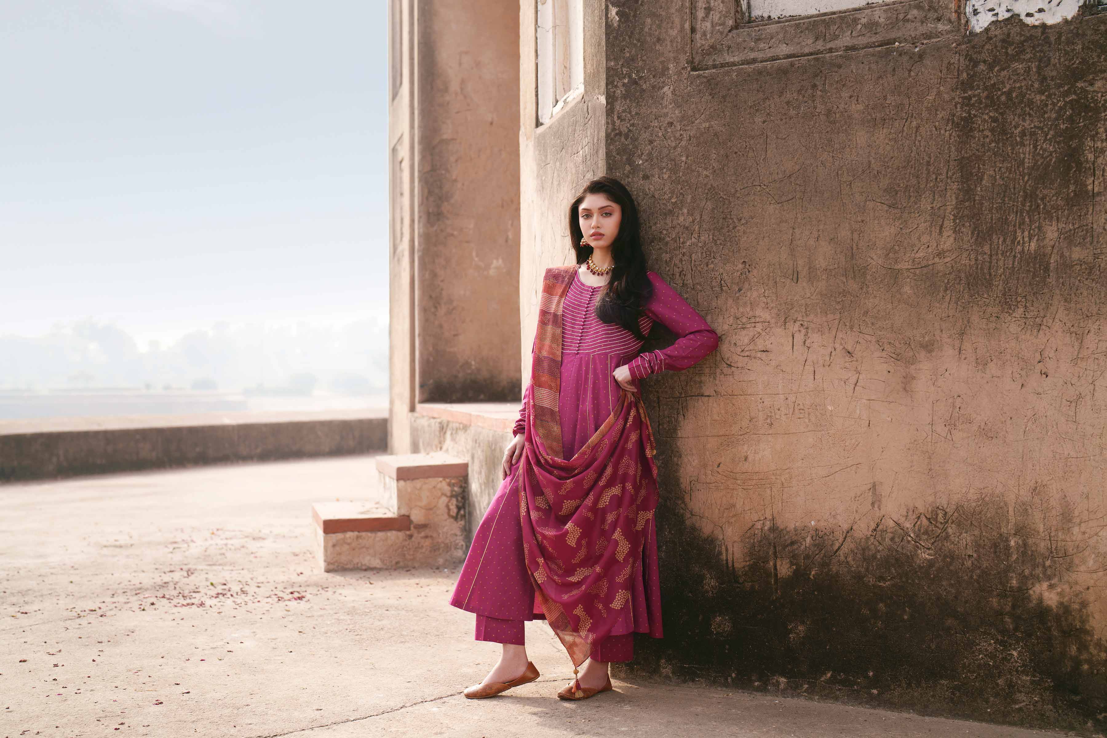 NishatUK - Pink Embroidered Cambric 3-piece ready to wear luxury Suit