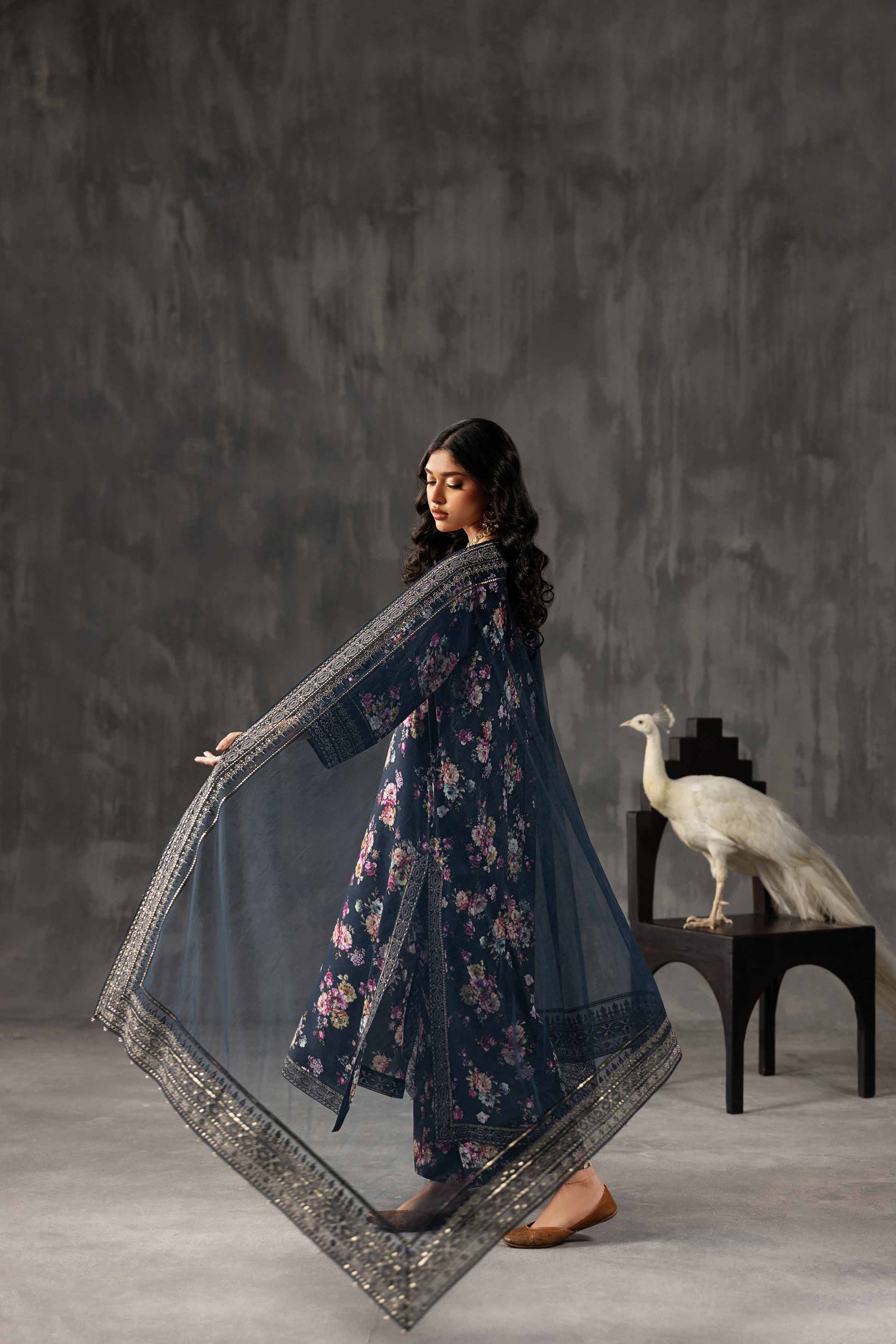 Nishat UK - Blue Embroidered Silk 3-piece ready to wear luxury Suit