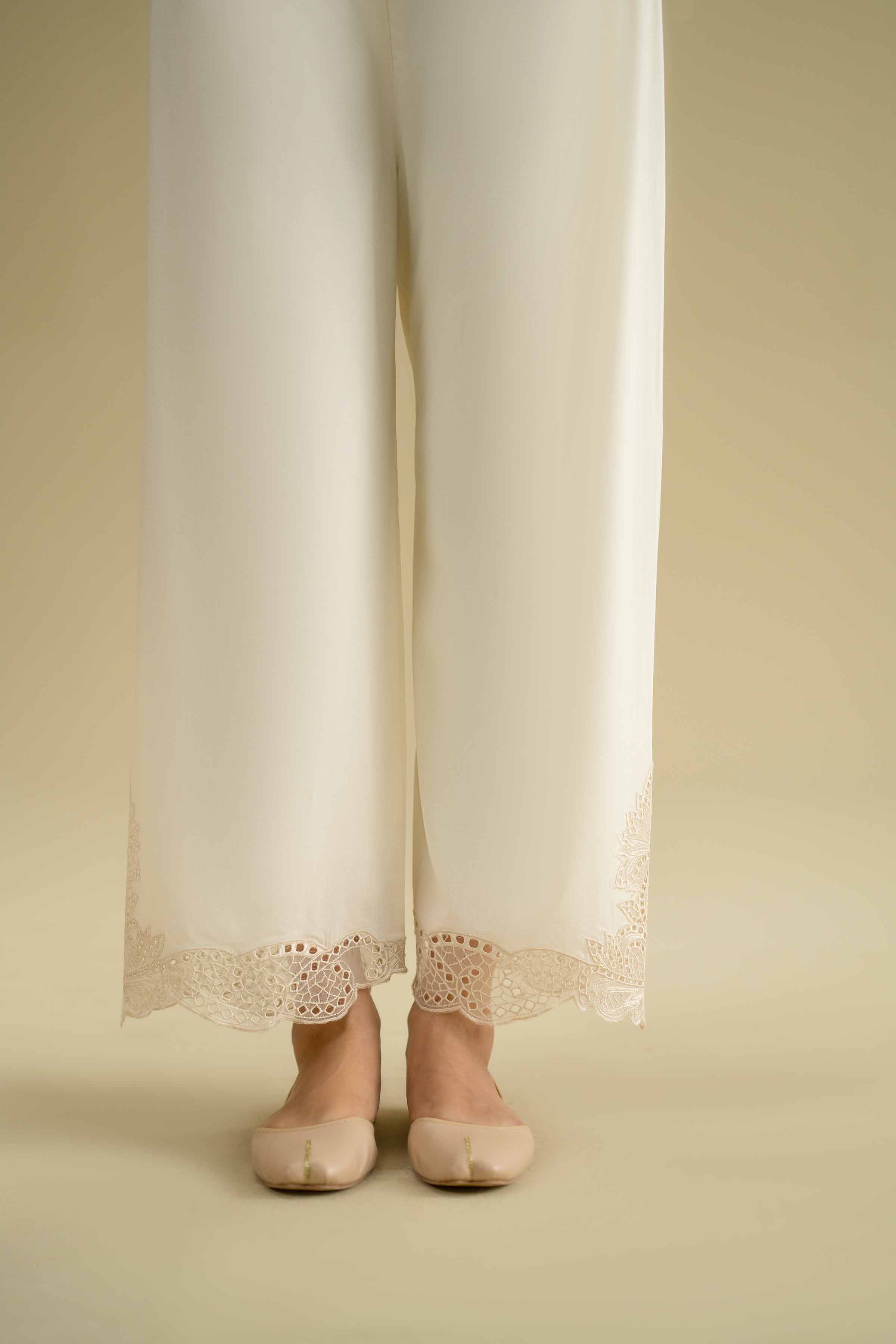 NishatUK - Off White Embroidered Cambric 1-piece ready to wear Pants