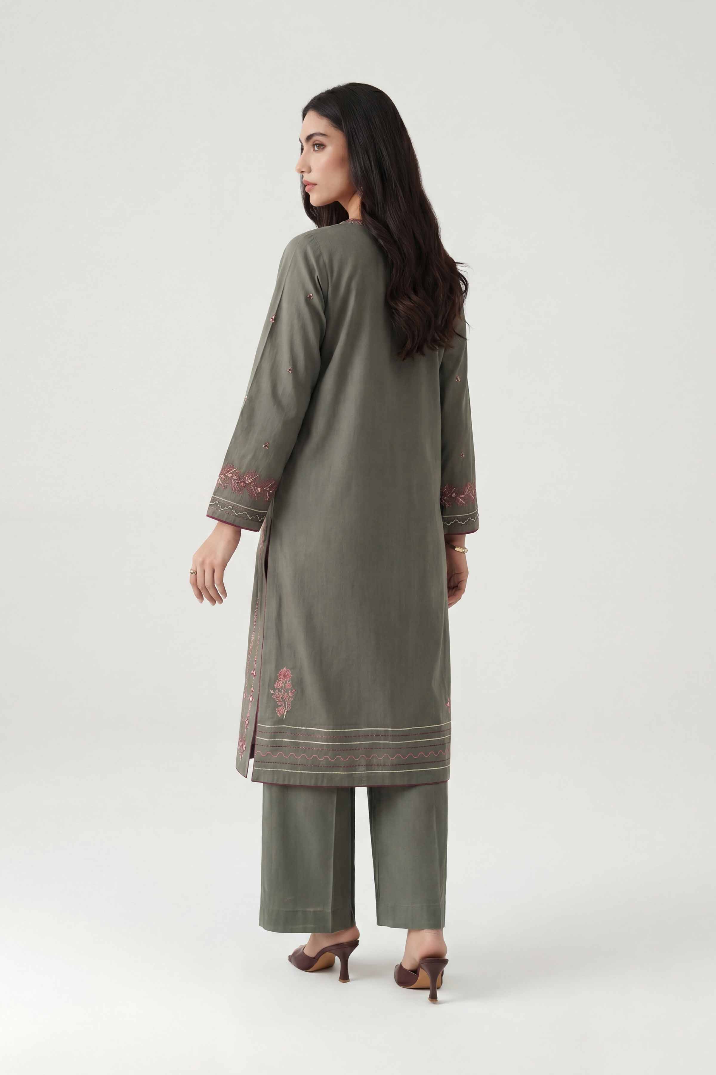 Nishat UK - Green Embroidered Cambric 1 Piece ready To Wear luxury Shirt