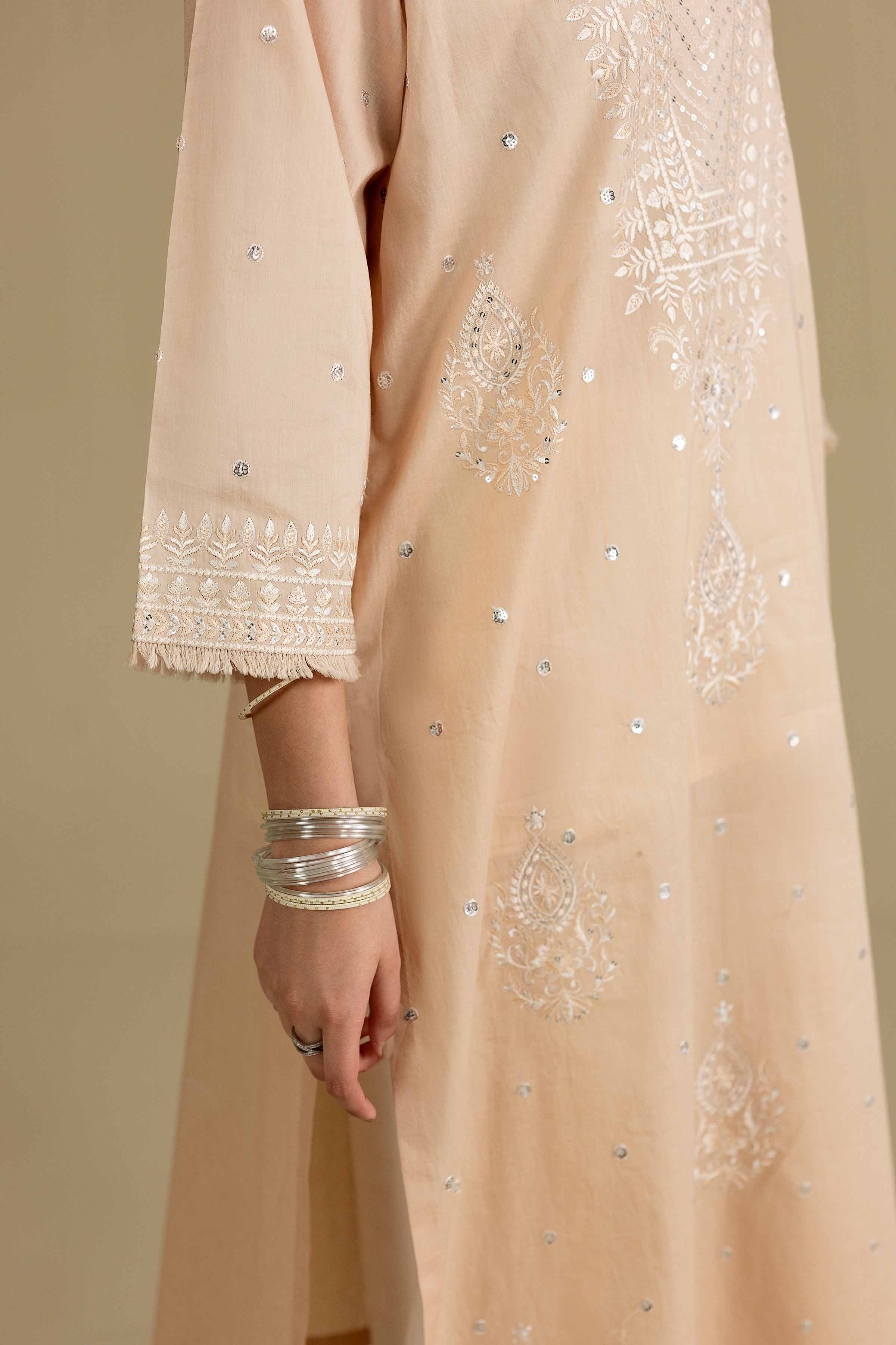 Nishat UK - Beige Embroidered Lawn 1-piece ready to wear luxury Shirt