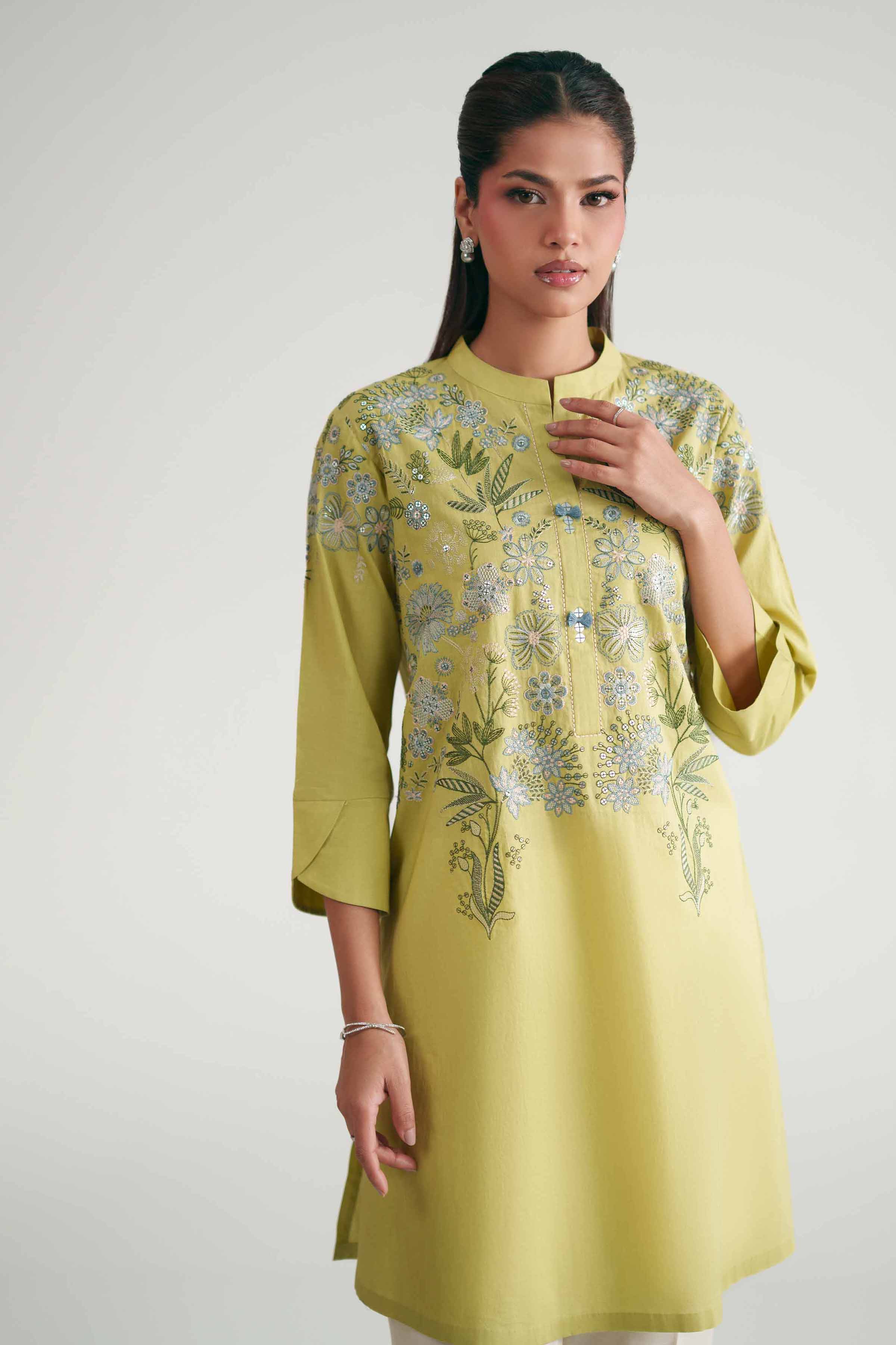 Nishat UK - Green Embroidered Lawn 1-piece ready to wear luxury Shirt