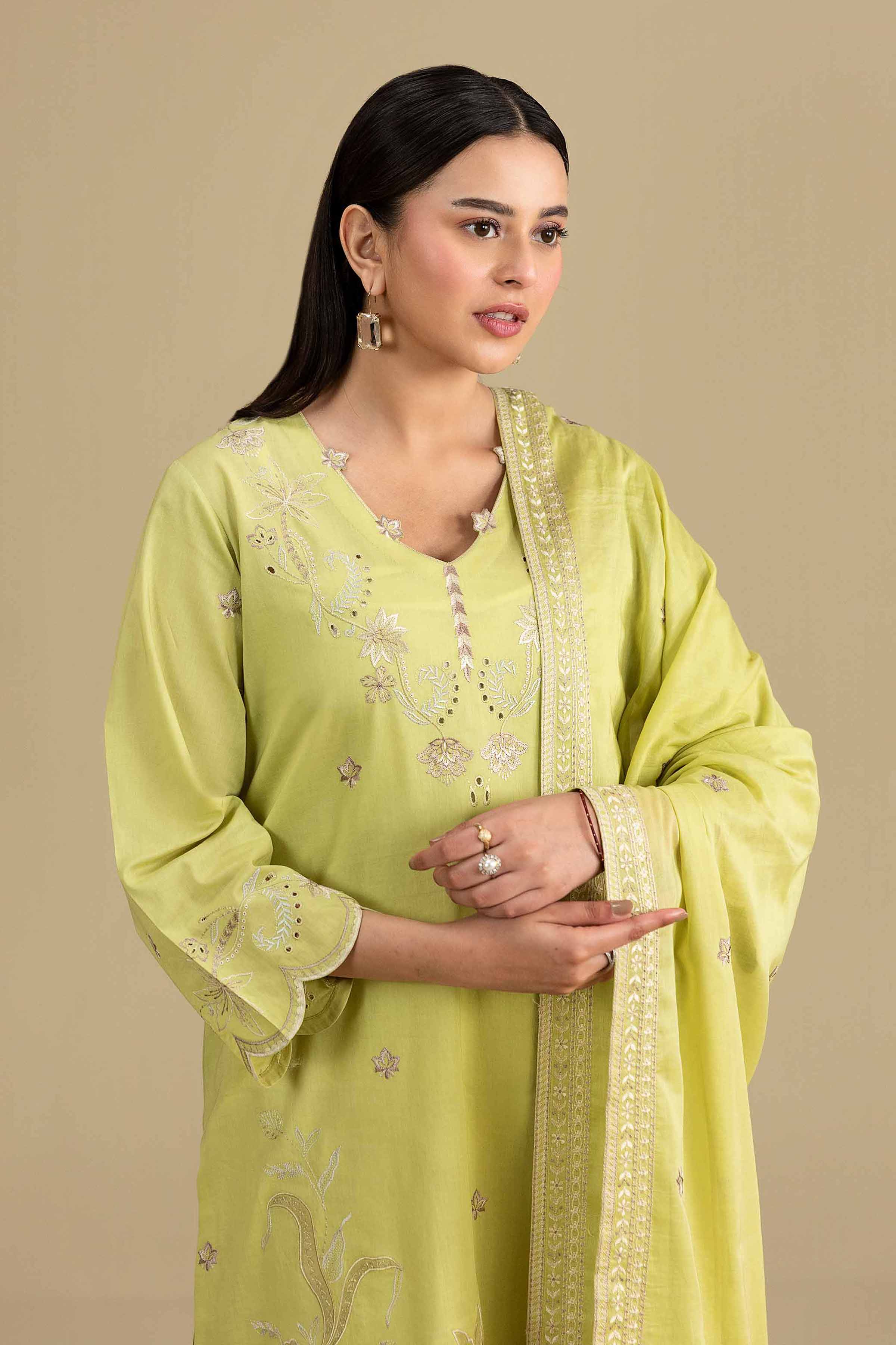 Nishat UK - Green Embroidered Cambric 2 Pieces ready to wear luxury Dress
