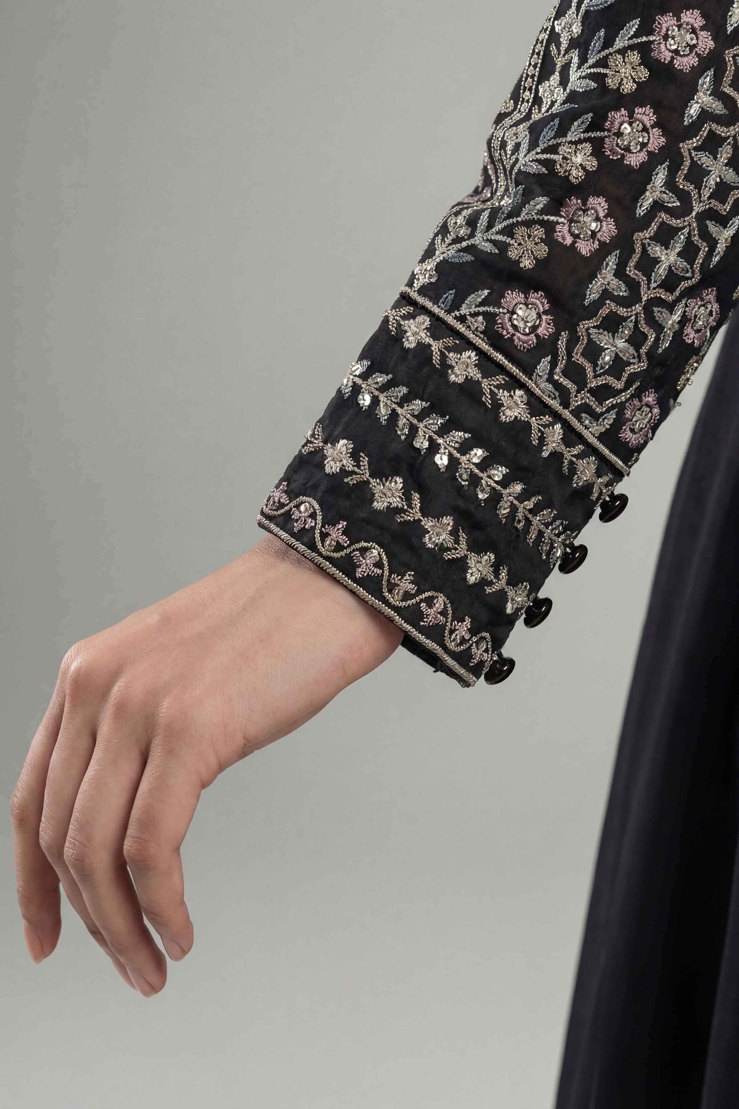 Nishat UK - Black Embroidered Cambric 2 Piece ready to wear luxury Dress