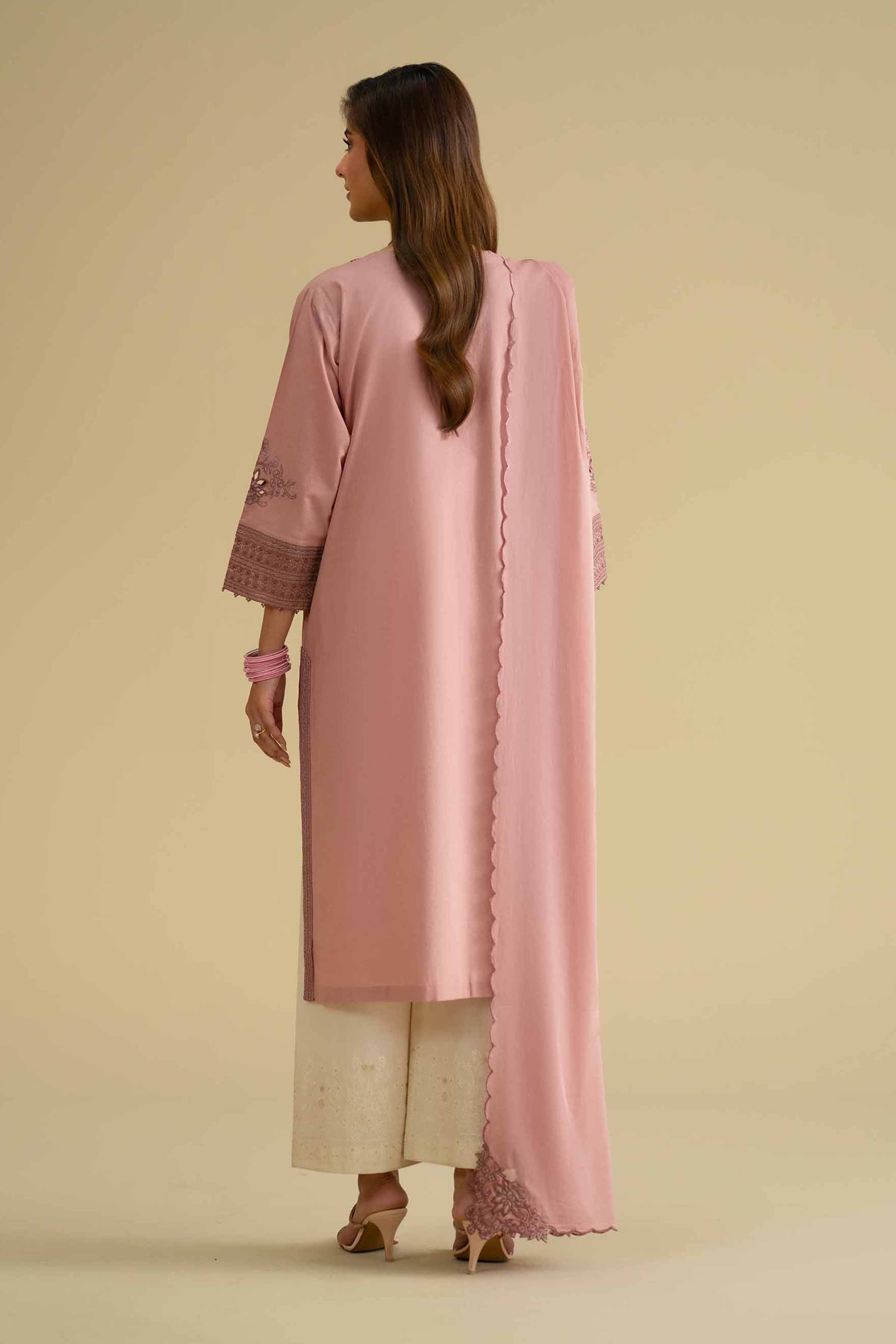 Nishat UK - Pink Embroidered Cambric 2 Pieces ready To Wear luxury Dress
