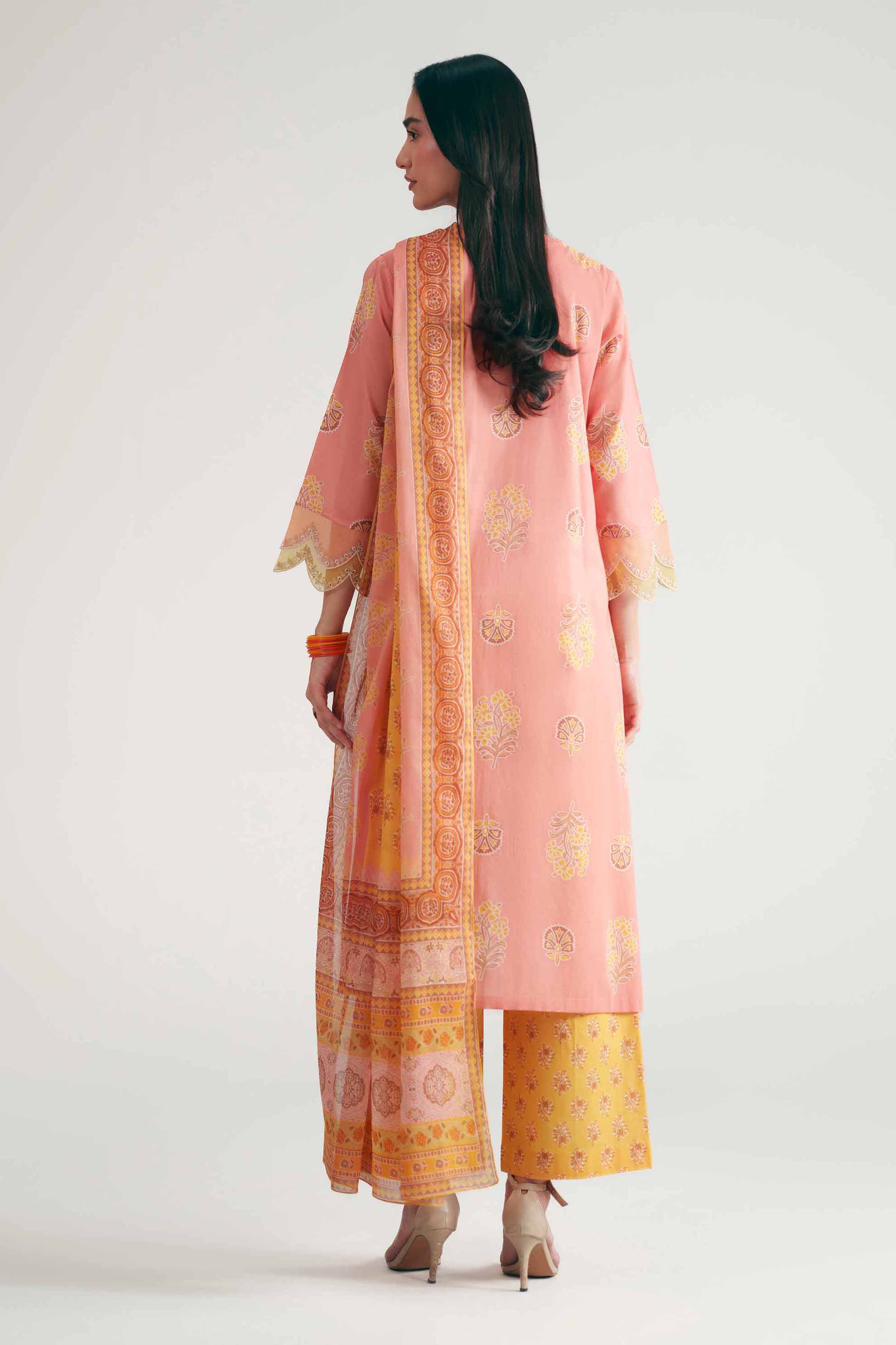 Nishat UK - Pink Embroidered Lawn 3 Pieces ready to wear luxury Suit