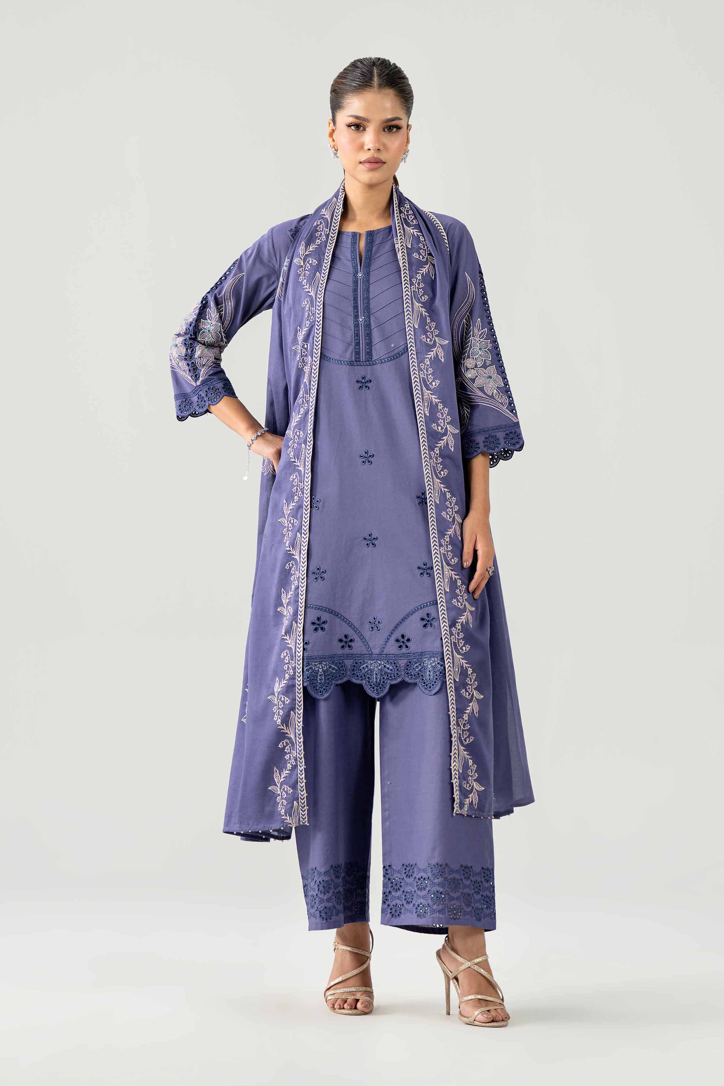 3 Piece - Embroidered Suit - KFE26-186