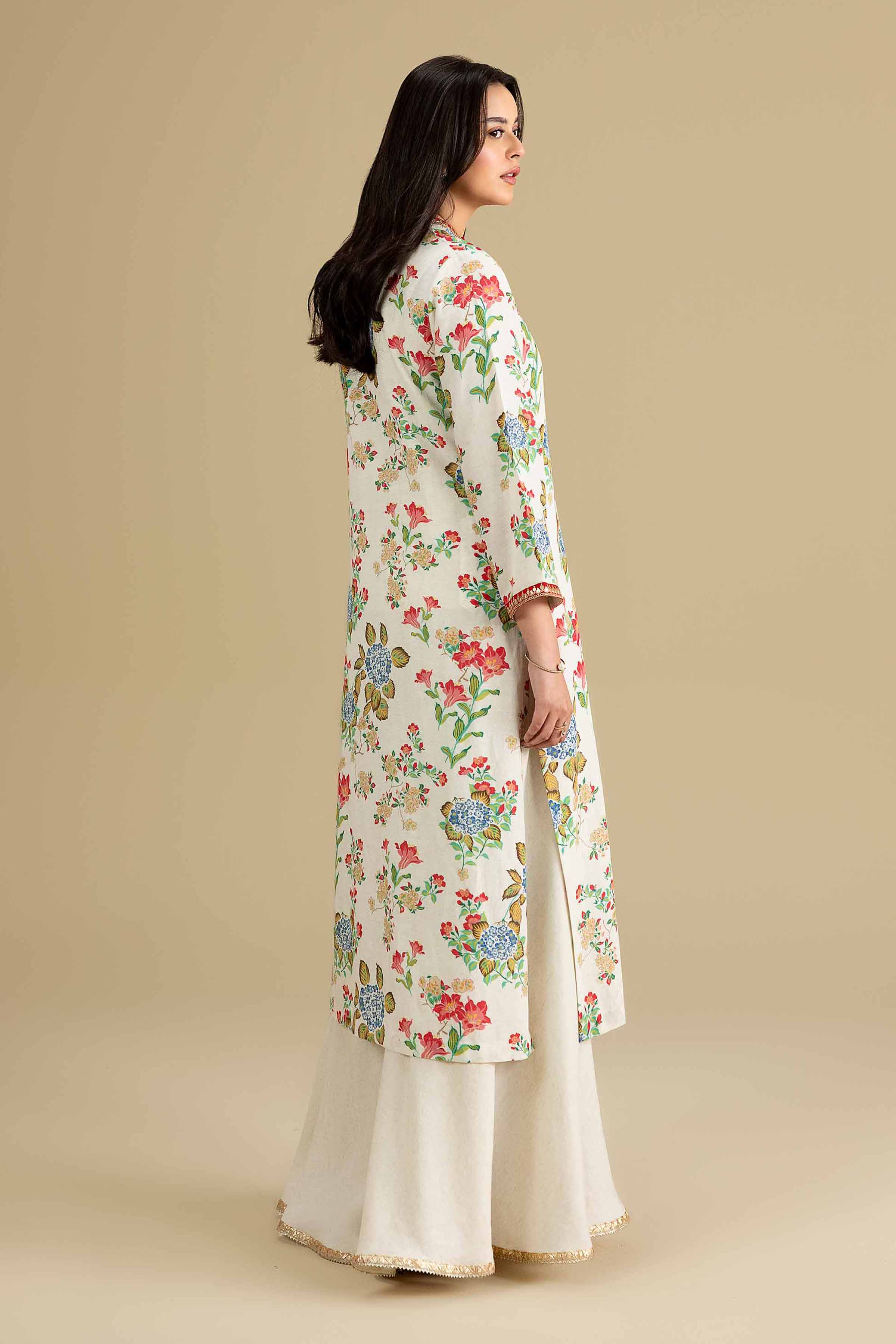 Nishat UK - Off White Embroidered Cotton 2-piece ready to wear luxury Dress