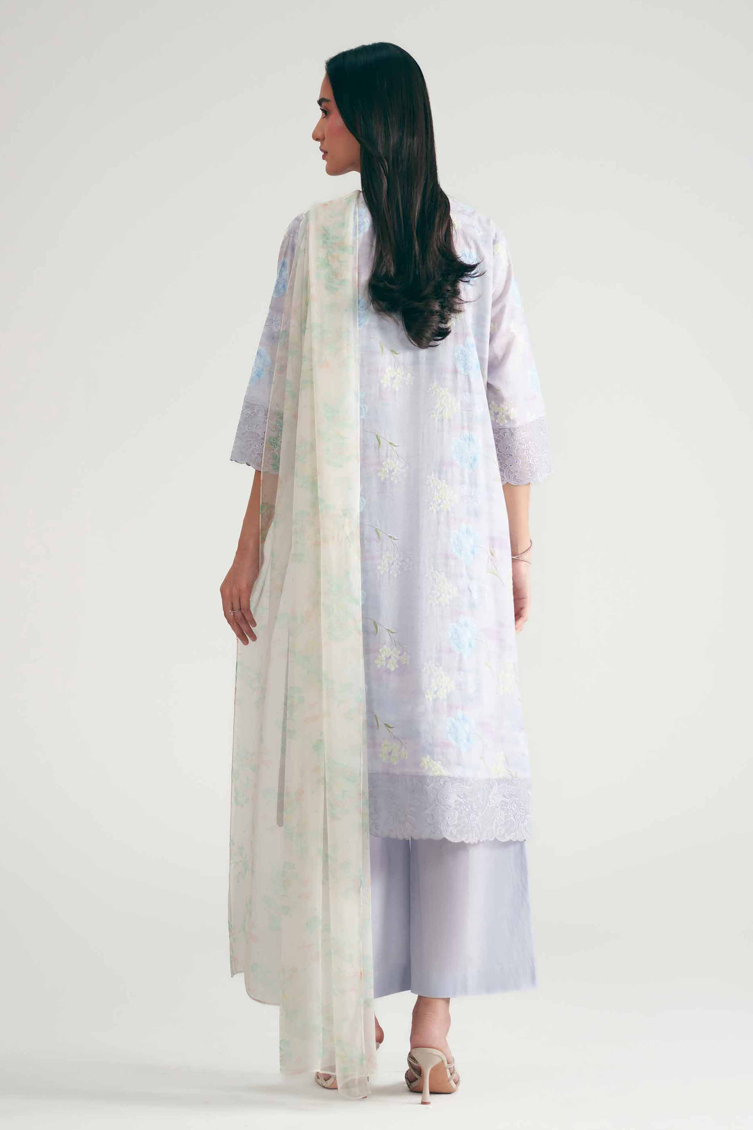 Nishat UK - Purple Embroidered Cotton 3 Pieces ready To Wear luxury Suit