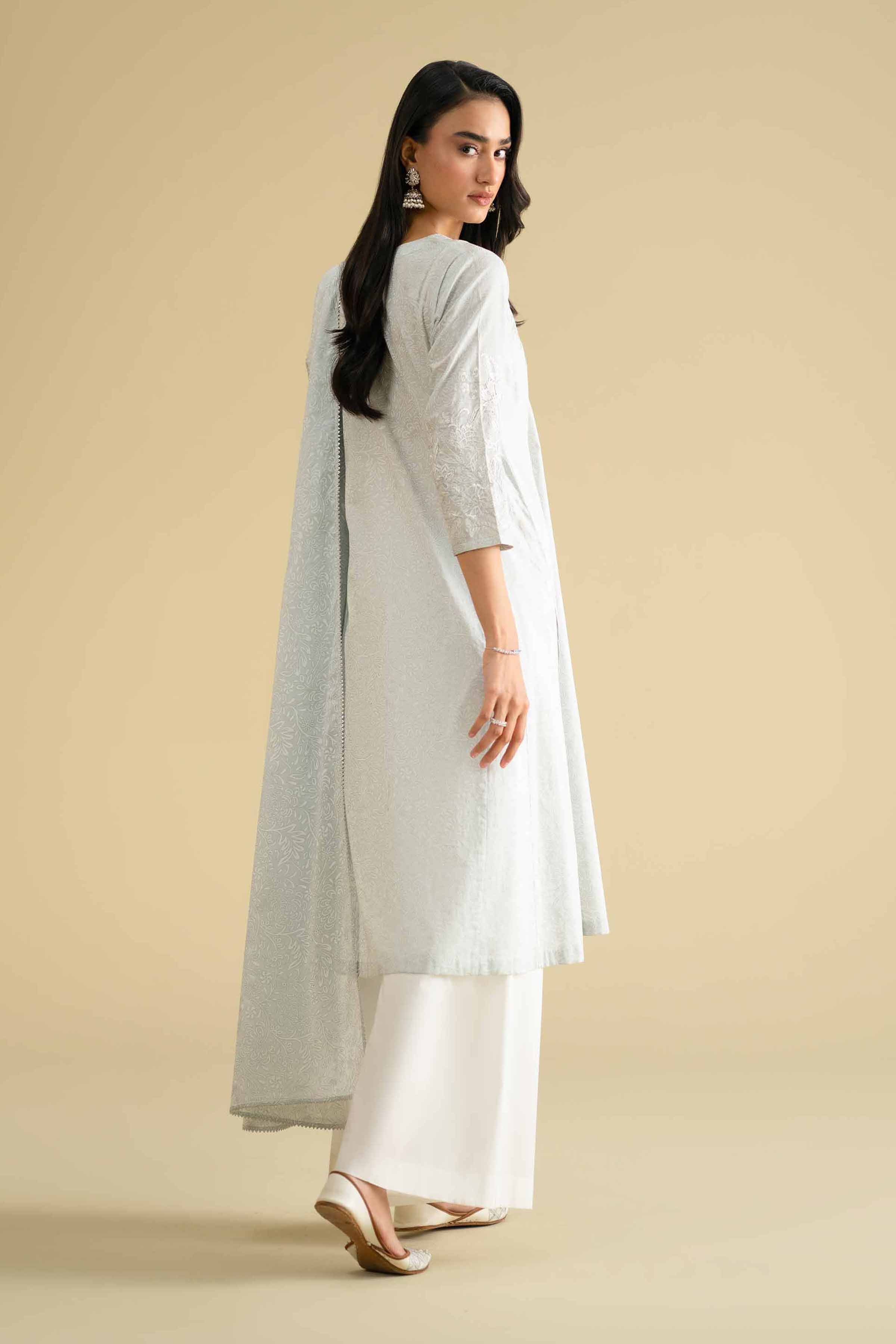 NishatUK - Blue Embroidered Lawn 2-piece ready to wear Dress