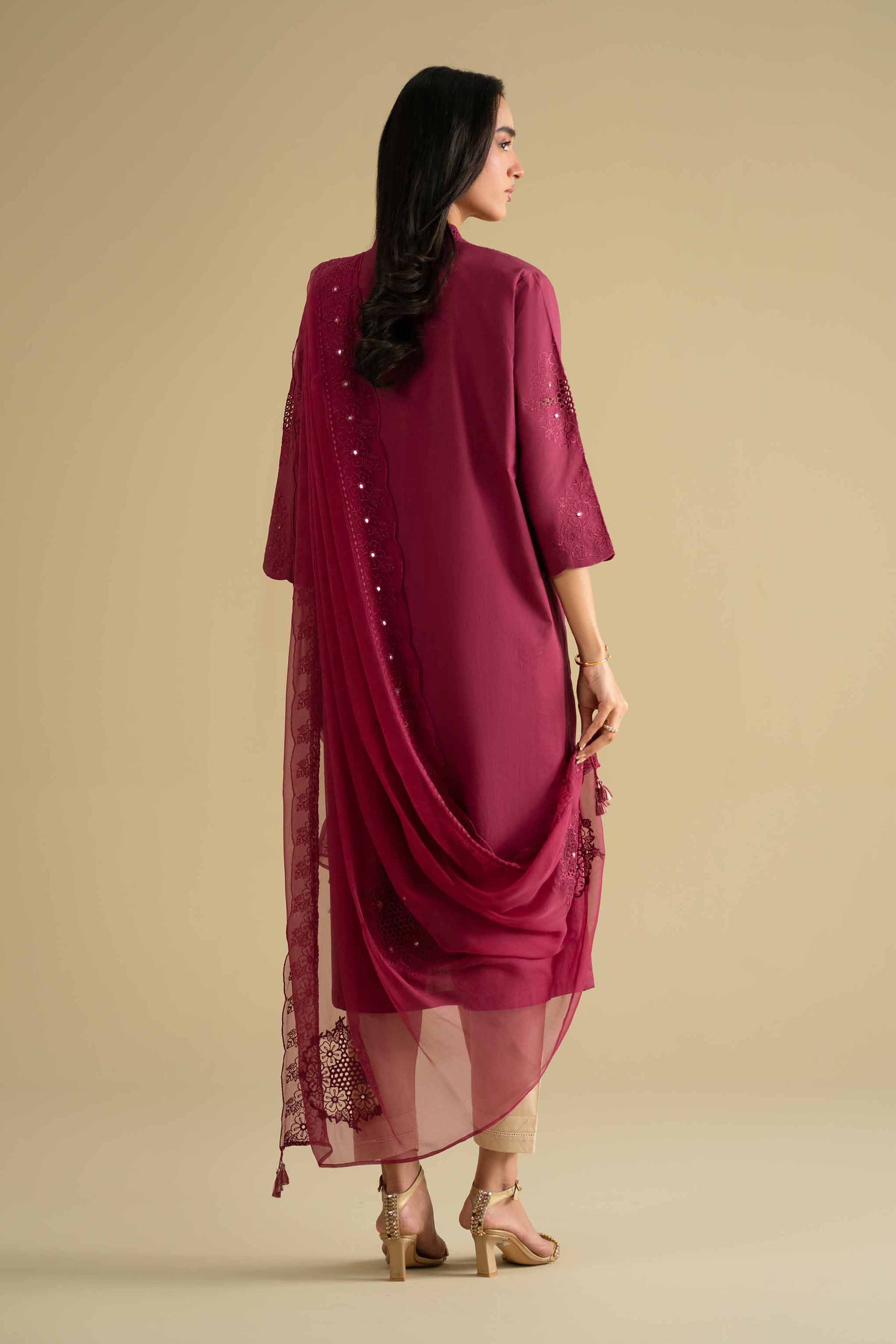 NishatUK - Pink Embroidered Cambric 2-piece ready to luxury wear Dress