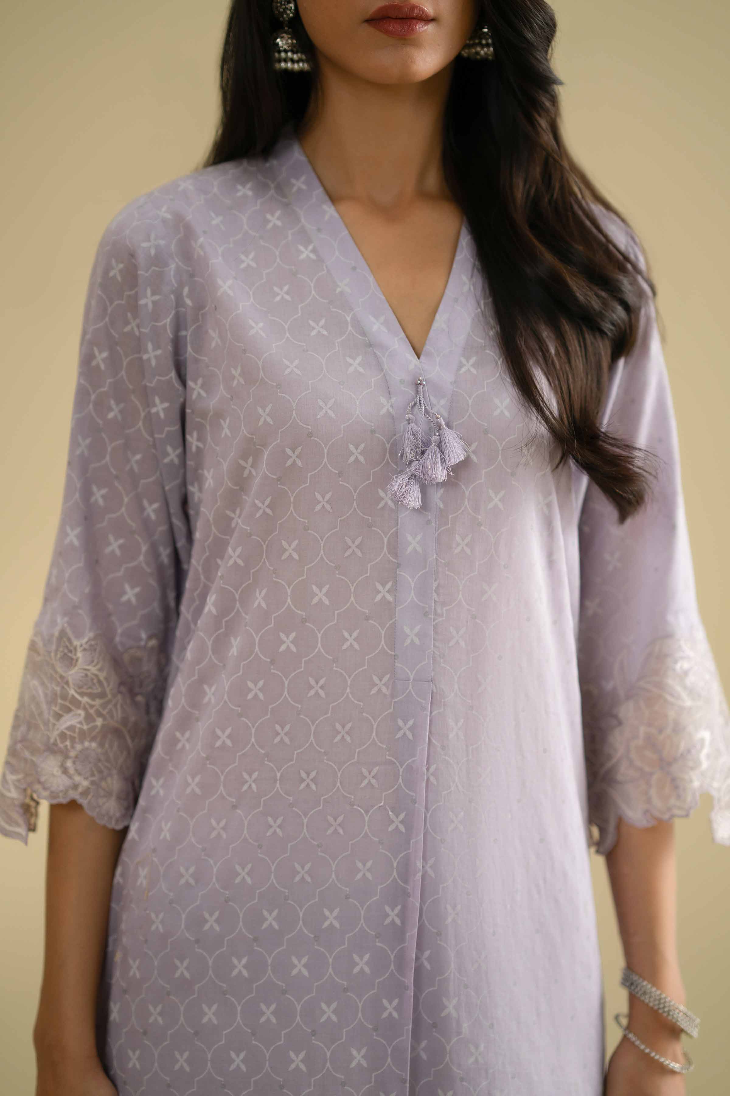 NishatUK - Purple Embroidered Lawn 2-piece ready to wear Dress