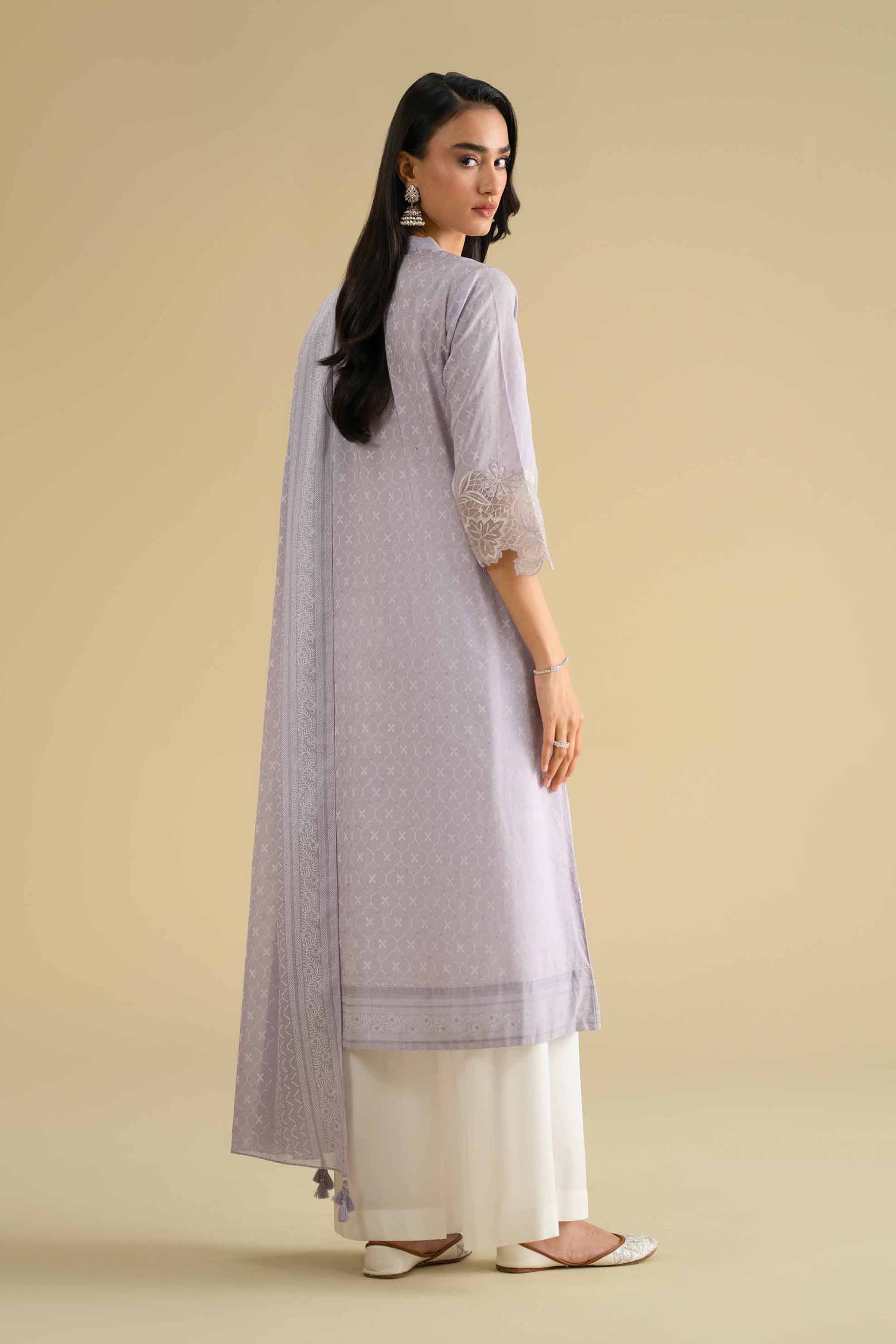 NishatUK - Purple Embroidered Lawn 2-piece ready to wear Dress