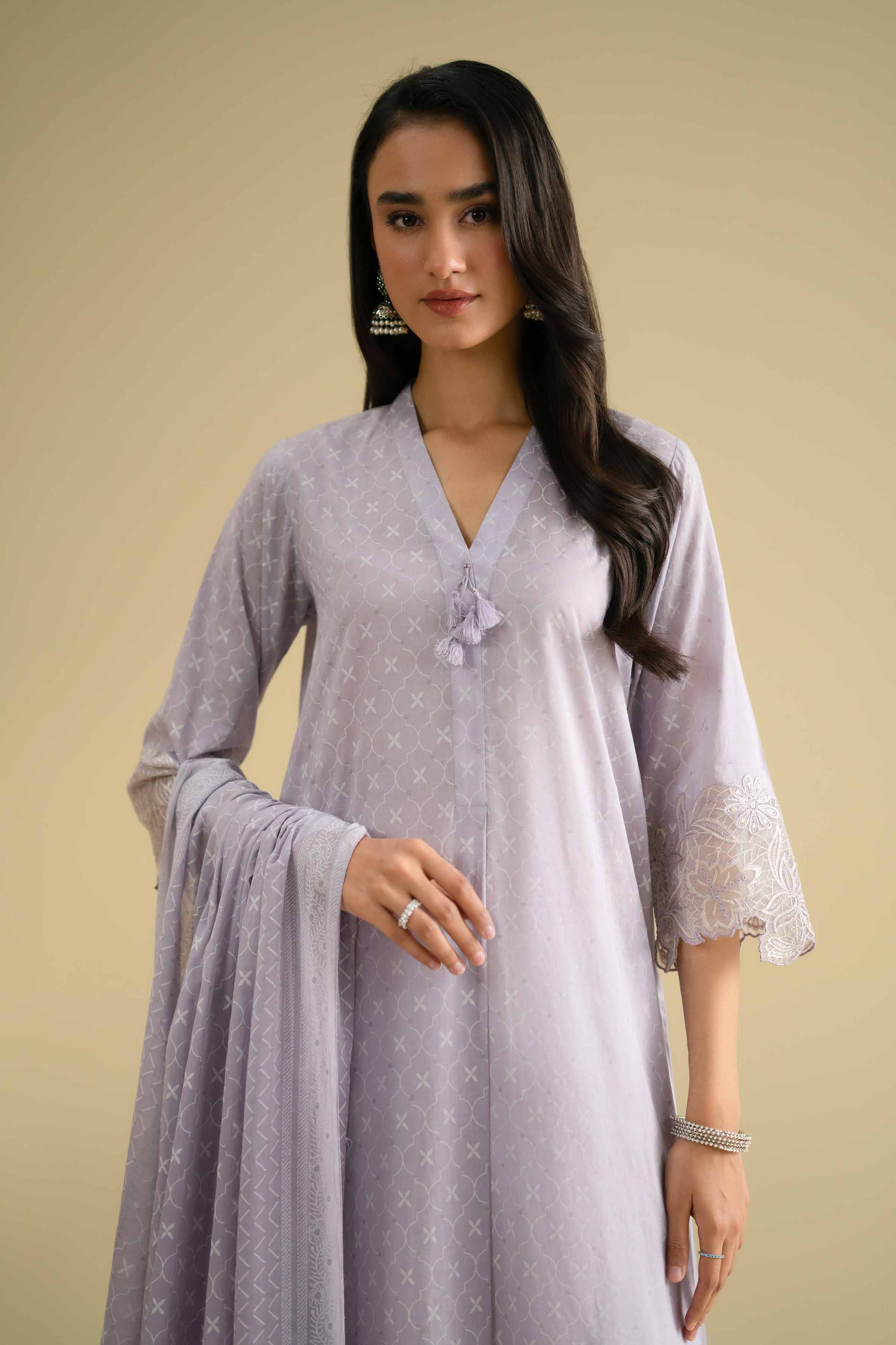 NishatUK - Purple Embroidered Lawn 2-piece ready to wear Dress