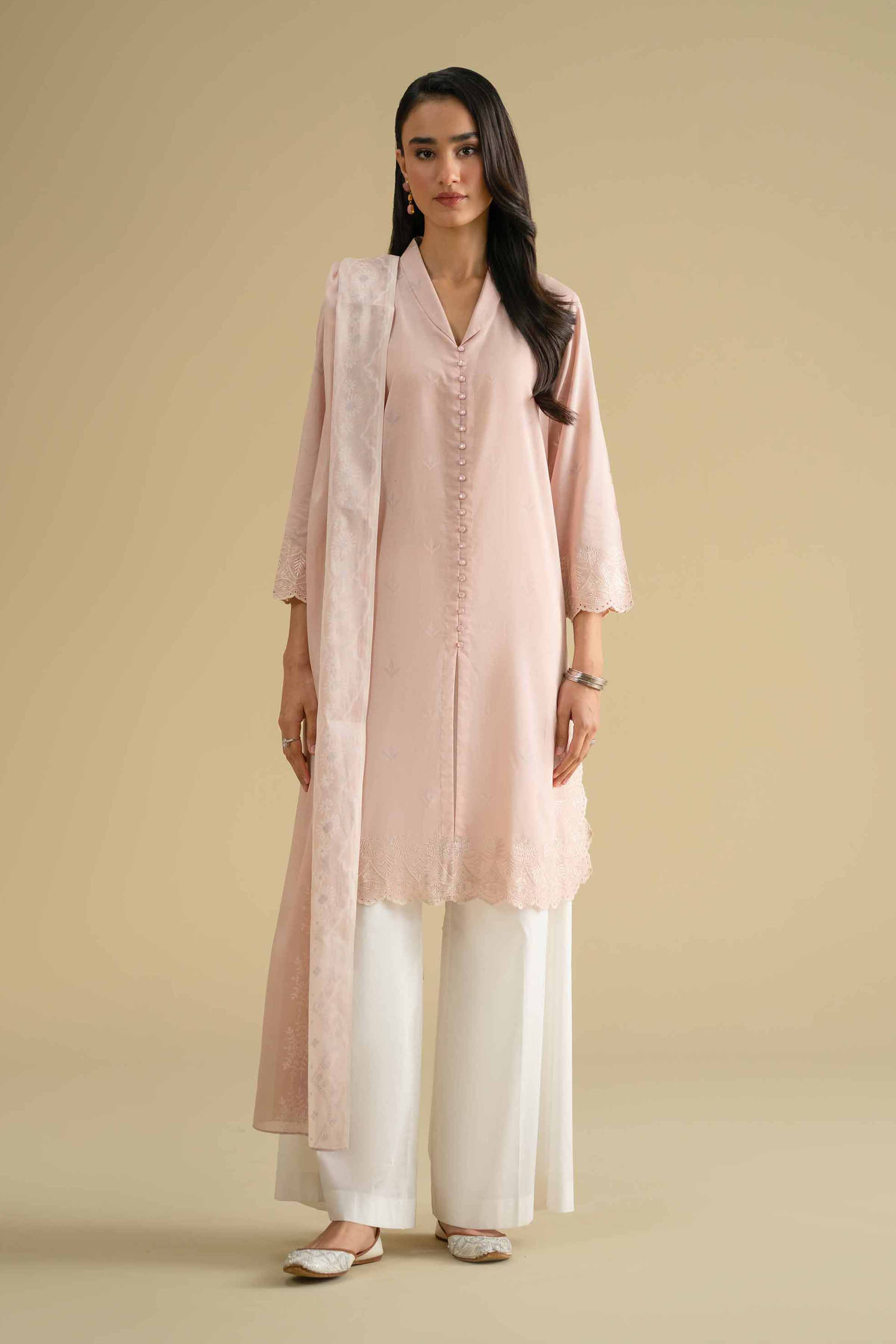 NishatUK - Pink Embroidered Lawn 2-piece ready to wear Dress