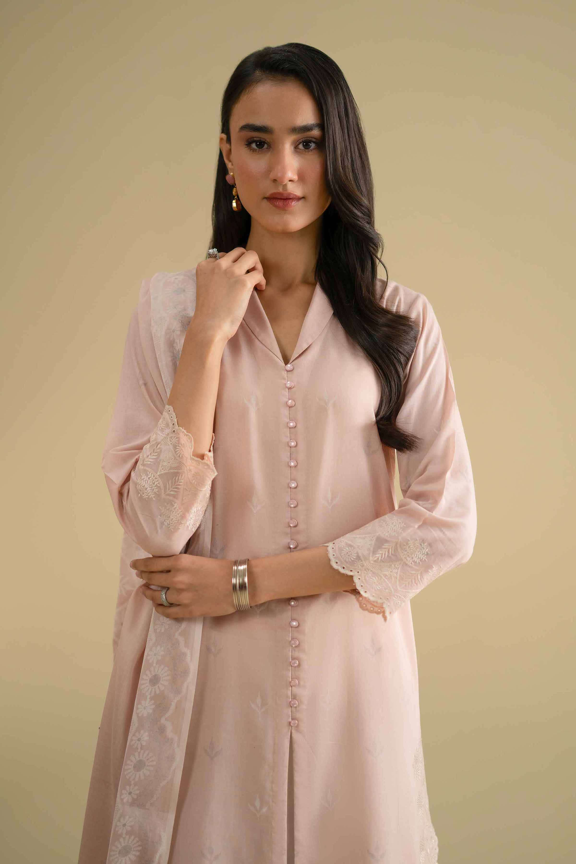 NishatUK - Pink Embroidered Lawn 2-piece ready to wear Dress