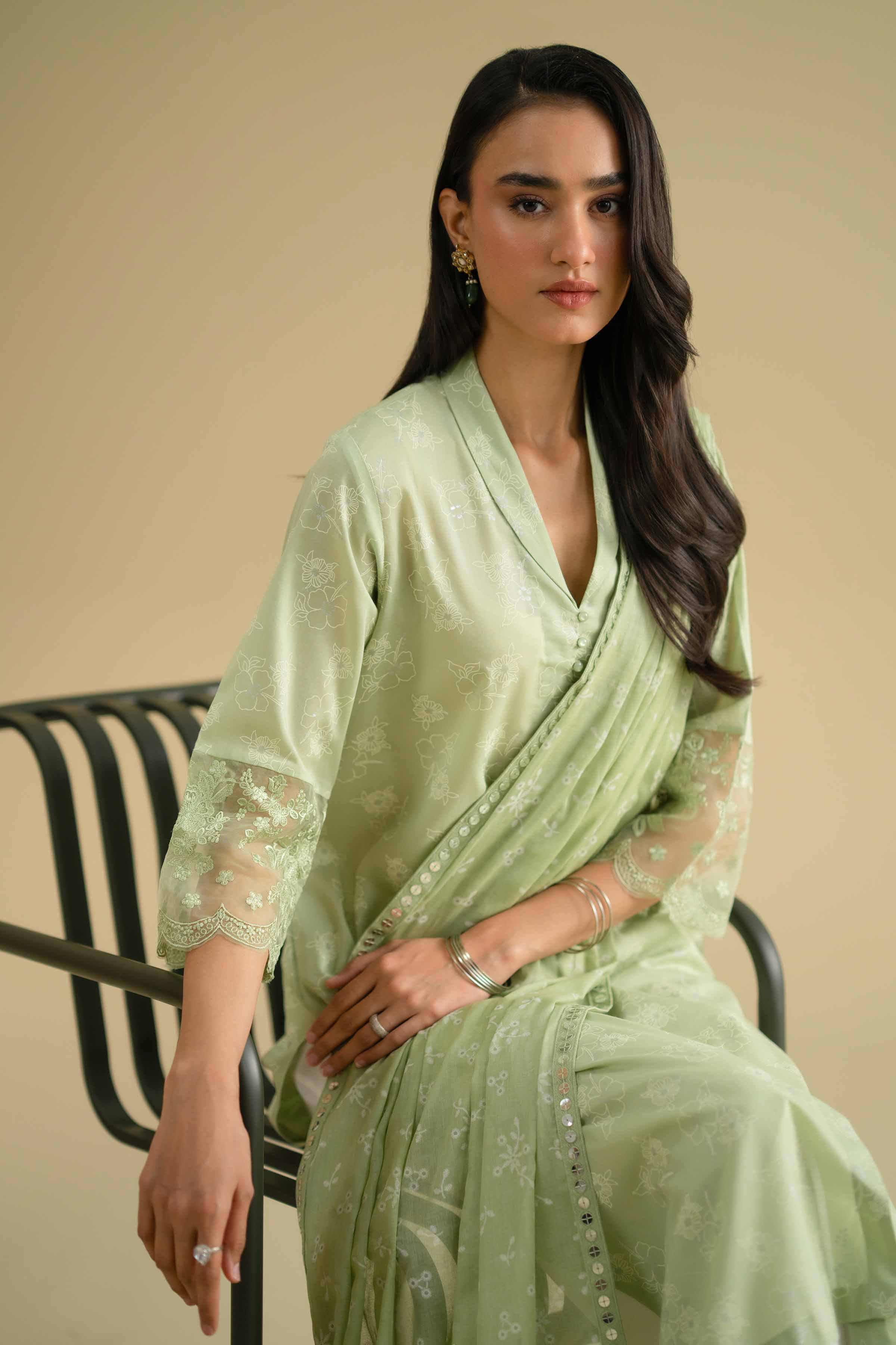 NishatUK - Green Embroidered Lawn 2-piece ready to wear Dress