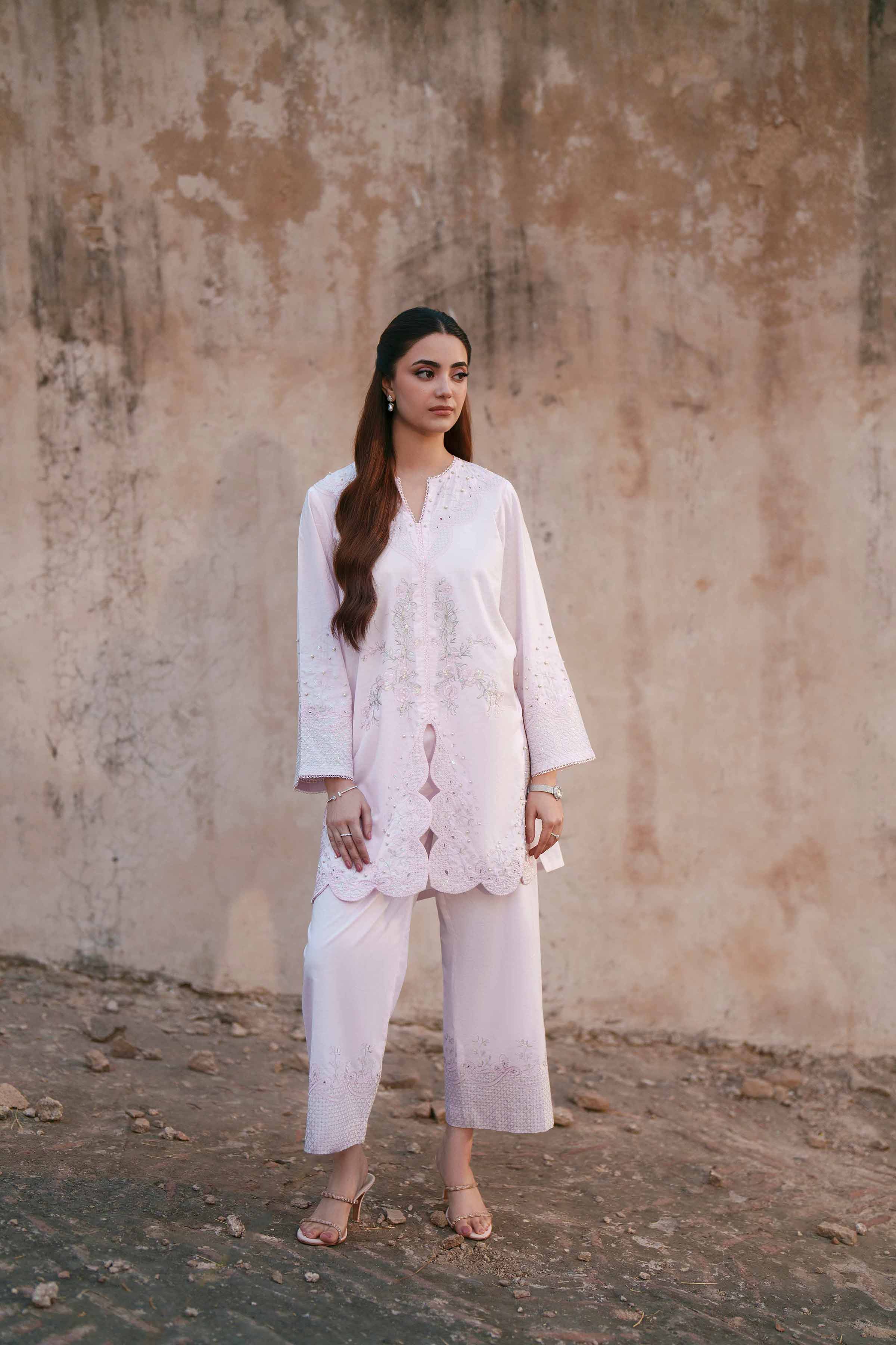 NishatUK - Pink Embroidered Cambric 2-piece ready to wear Dress