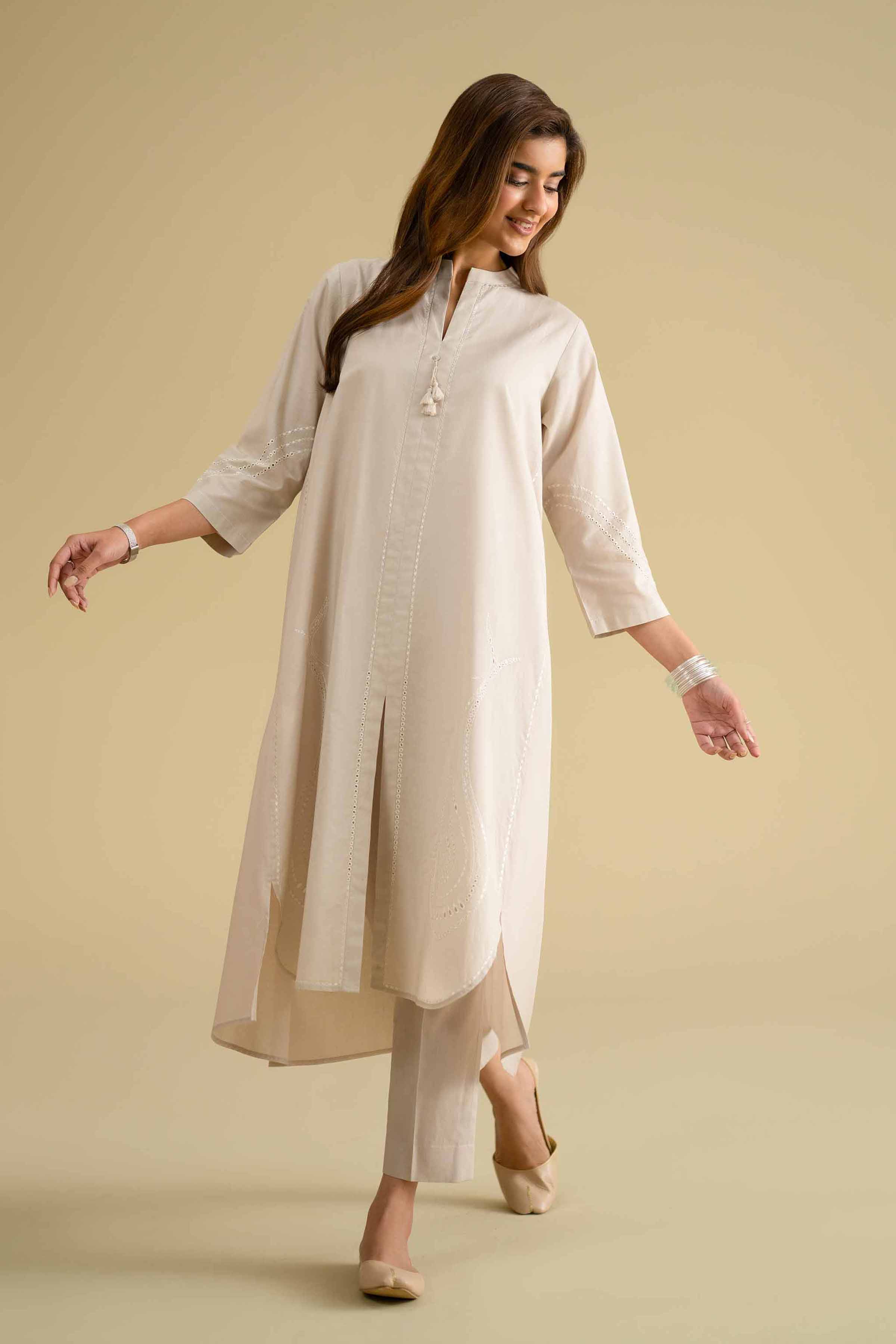 Nishat UK - Ivory Embroidered Cambric 2 Pieces ready To Wear luxury Dress