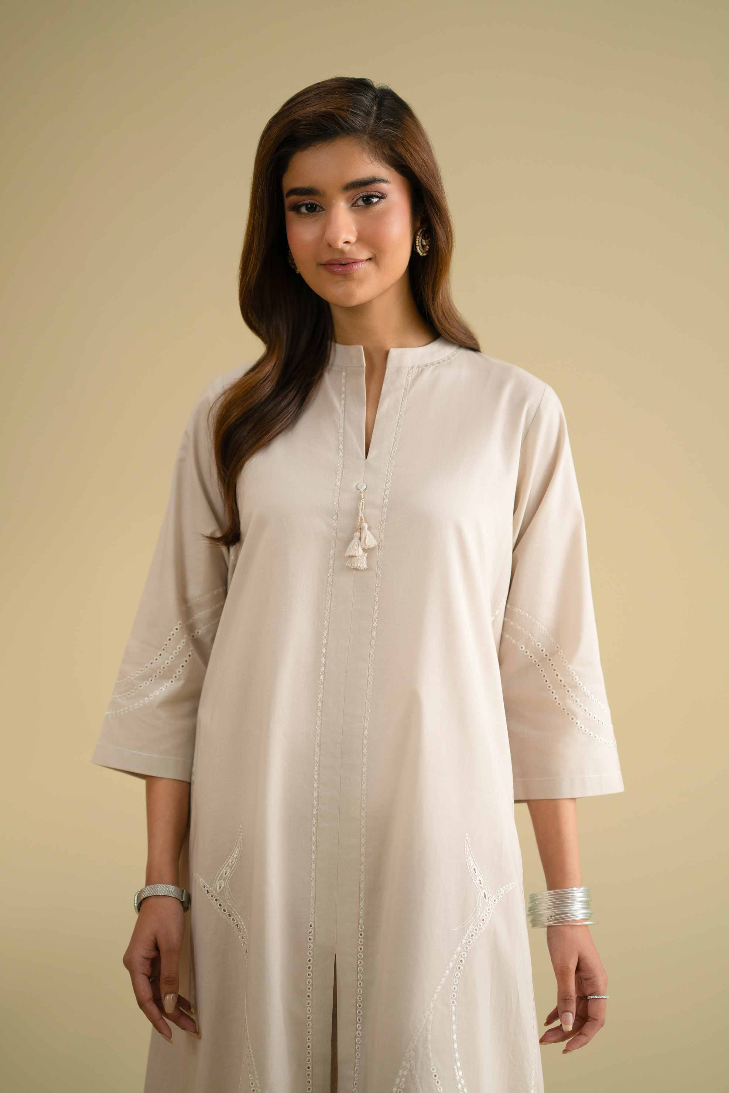 Nishat UK - Ivory Embroidered Cambric 2 Pieces ready To Wear luxury Dress